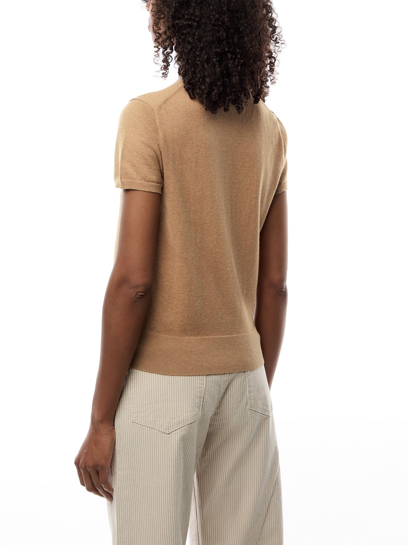 Short Sleeve Cable Knit Pullover