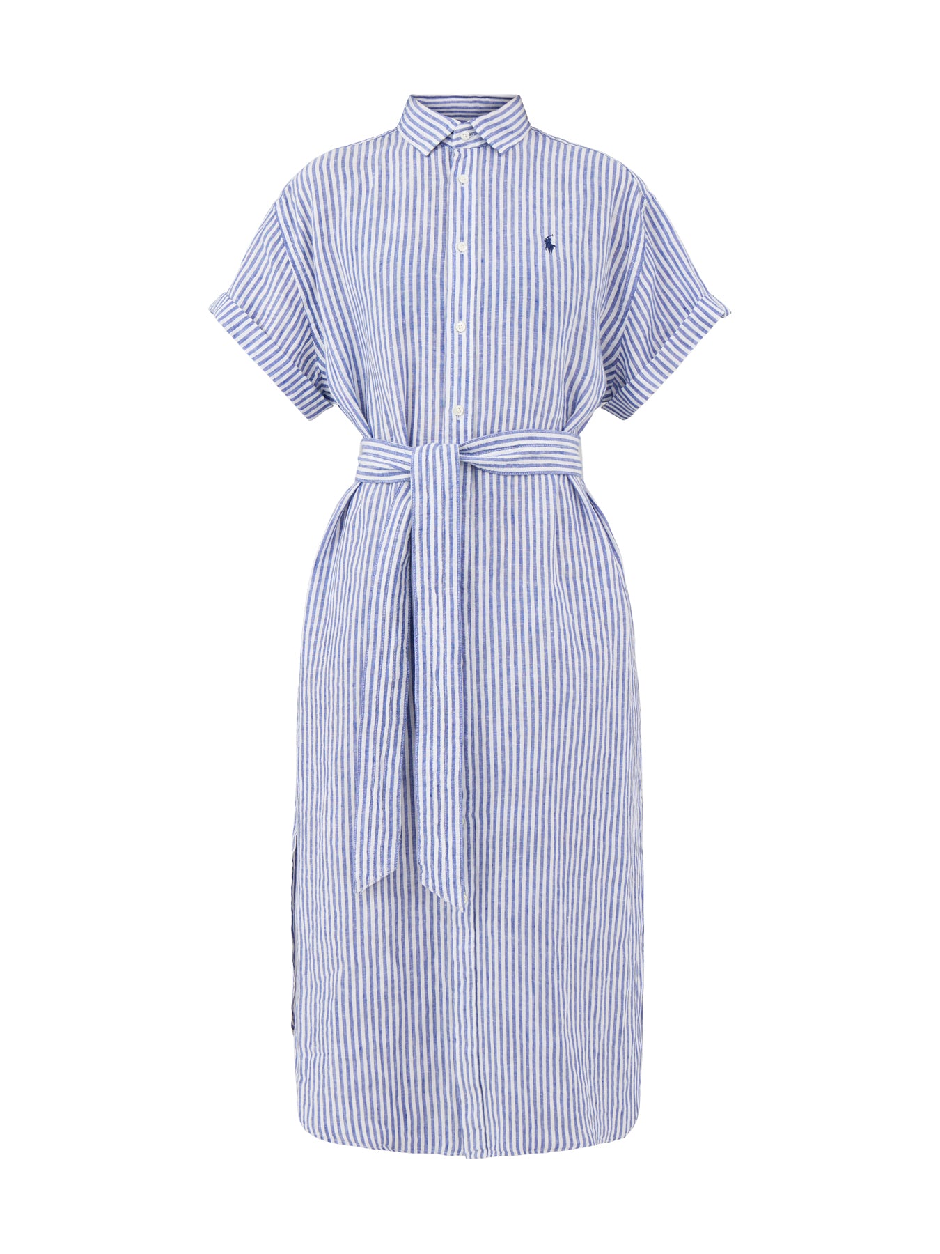 Woven Shirt Dress Dress White-Royal