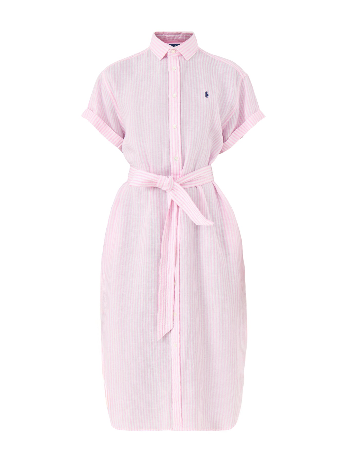 Woven Shirt Dress Dress 1880A White/Pink
