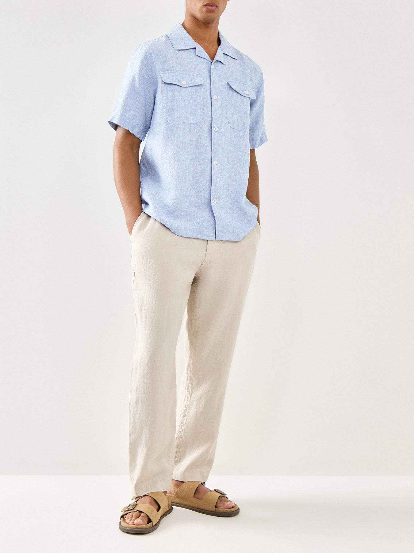 Bartlett Two Tone Linen Short Sleeves Shirt