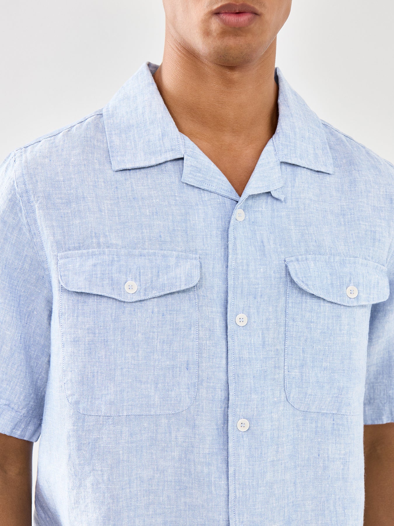 Bartlett Two Tone Linen Short Sleeves Shirt