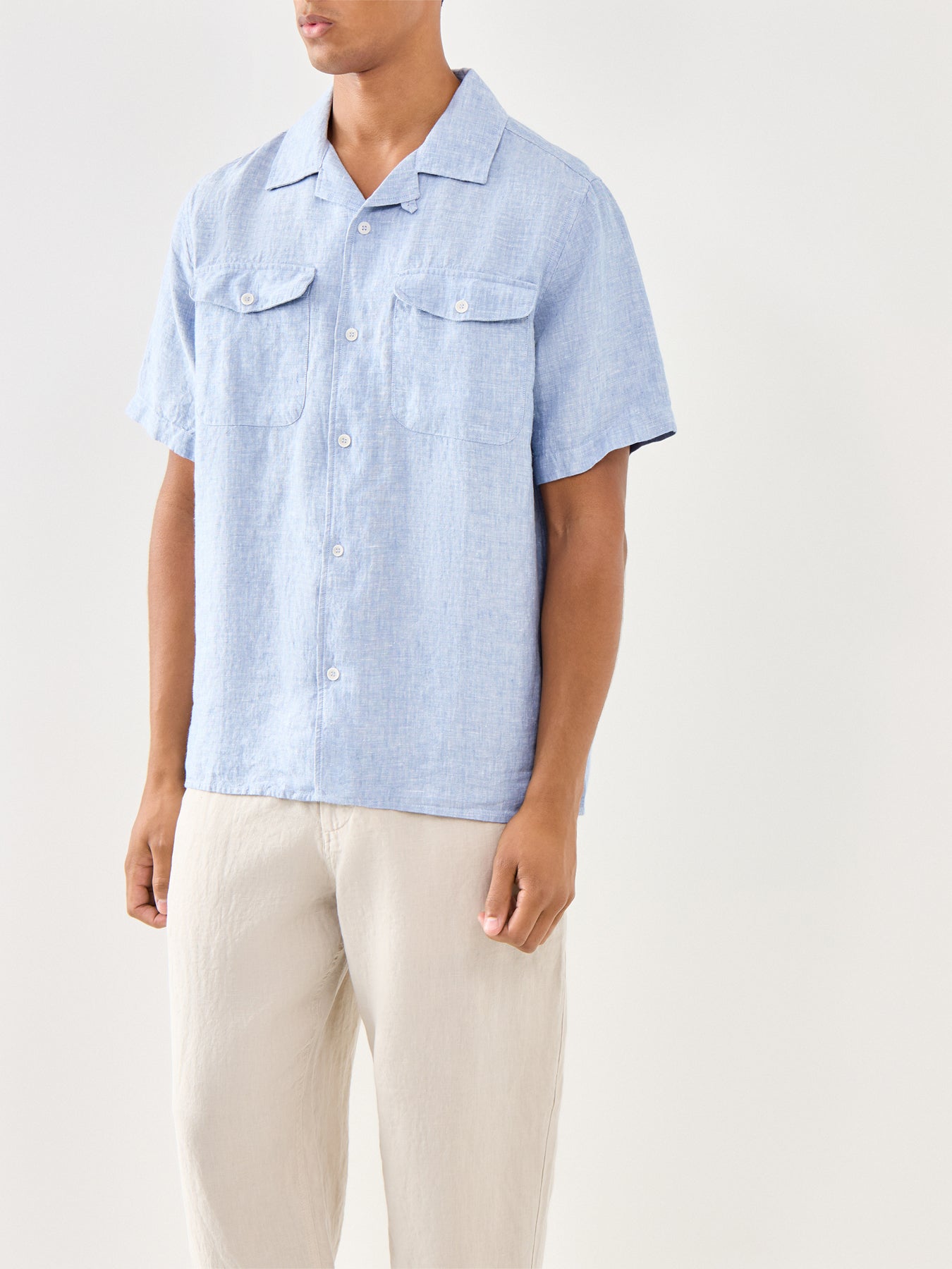 Bartlett Two Tone Linen Short Sleeves Shirt