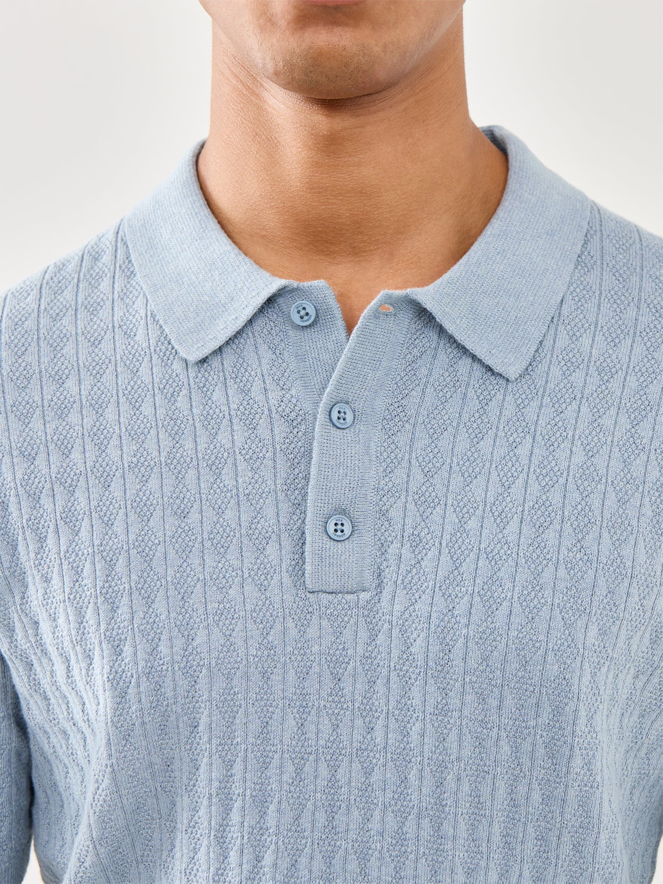 Naples Diamond Stripe Knitted Polo