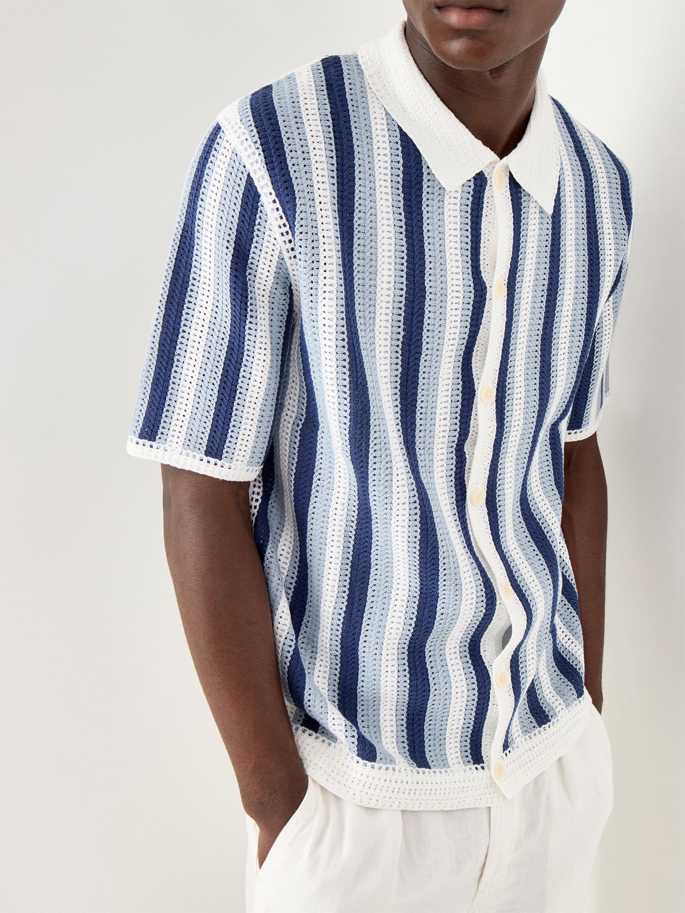 Porto Stripe Crochet Shirt