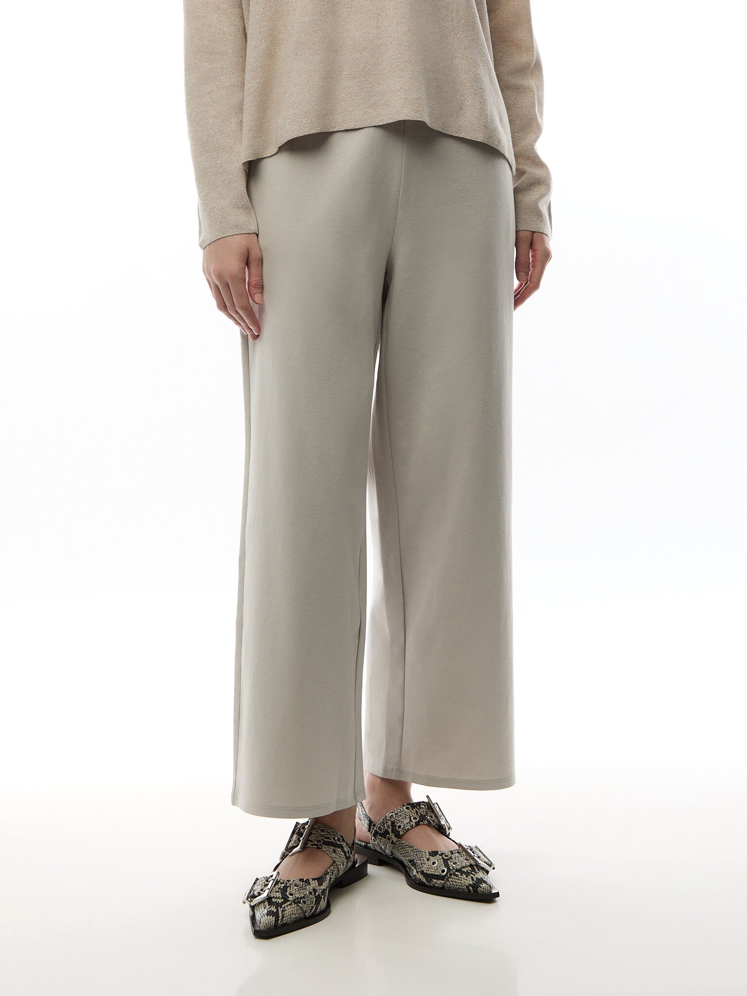 Wide Ankle Pant Cotton Blend
