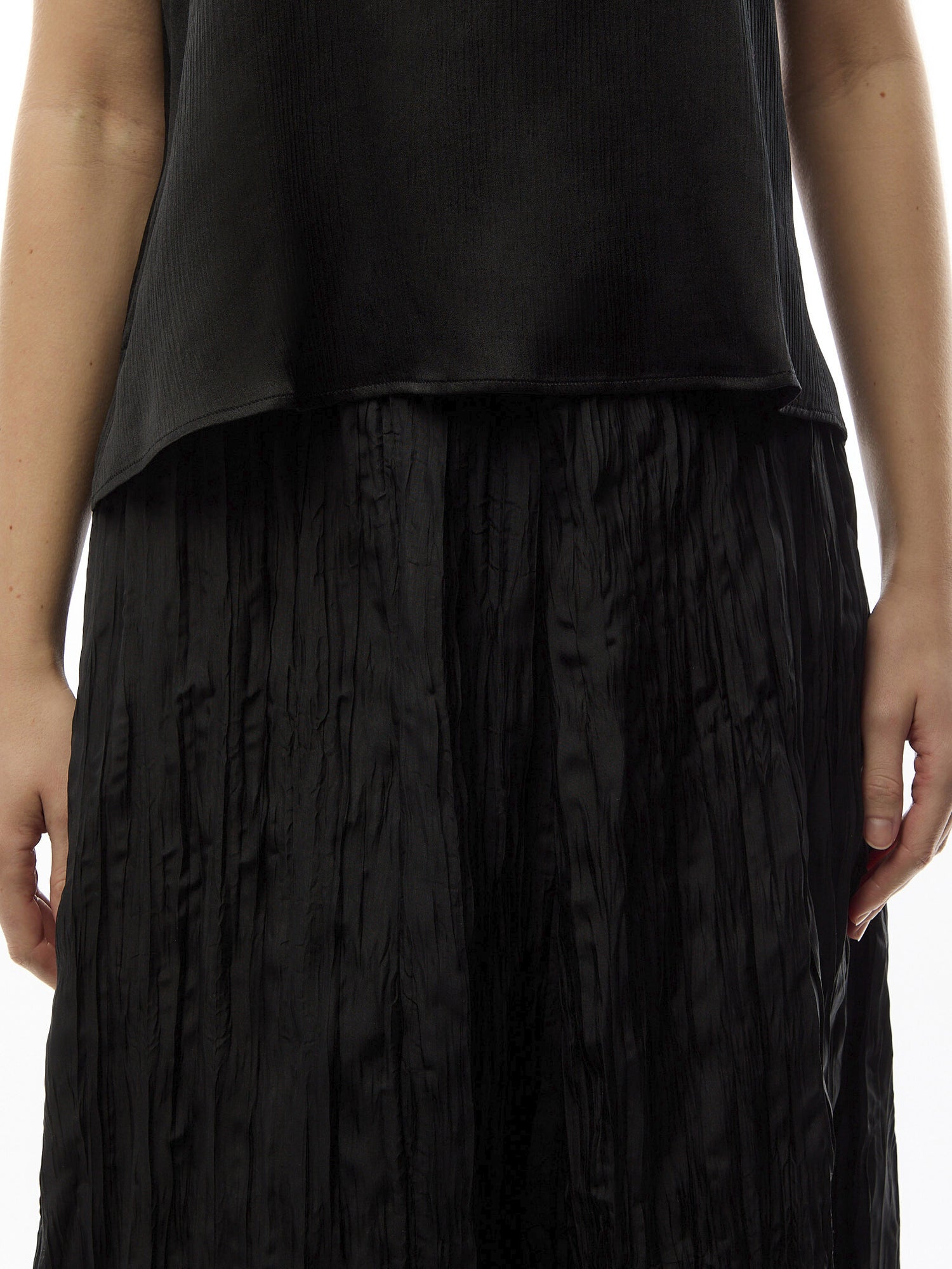 Crushed Silk Flared Skirt