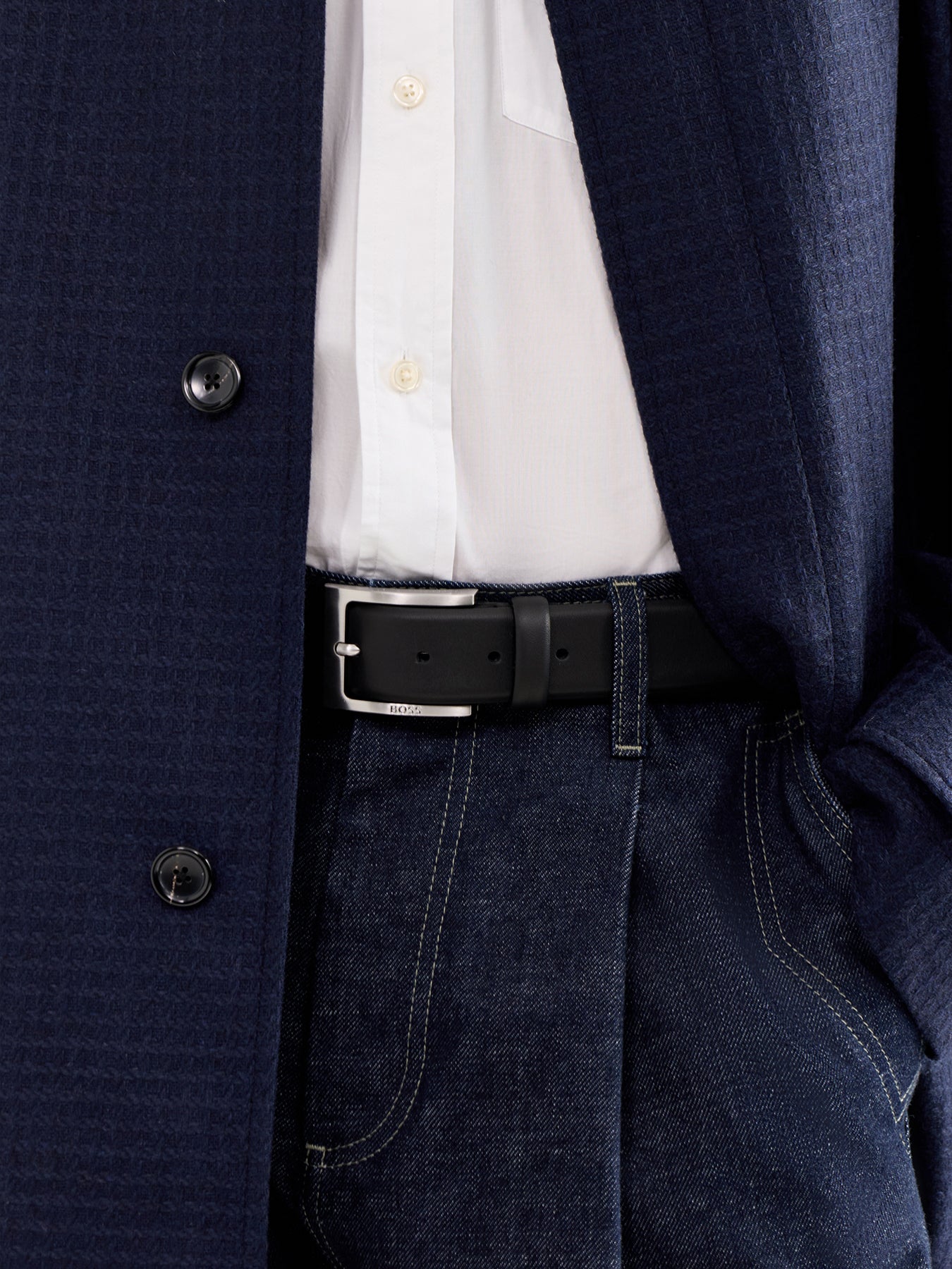 Barnabie Leather Belt Black
