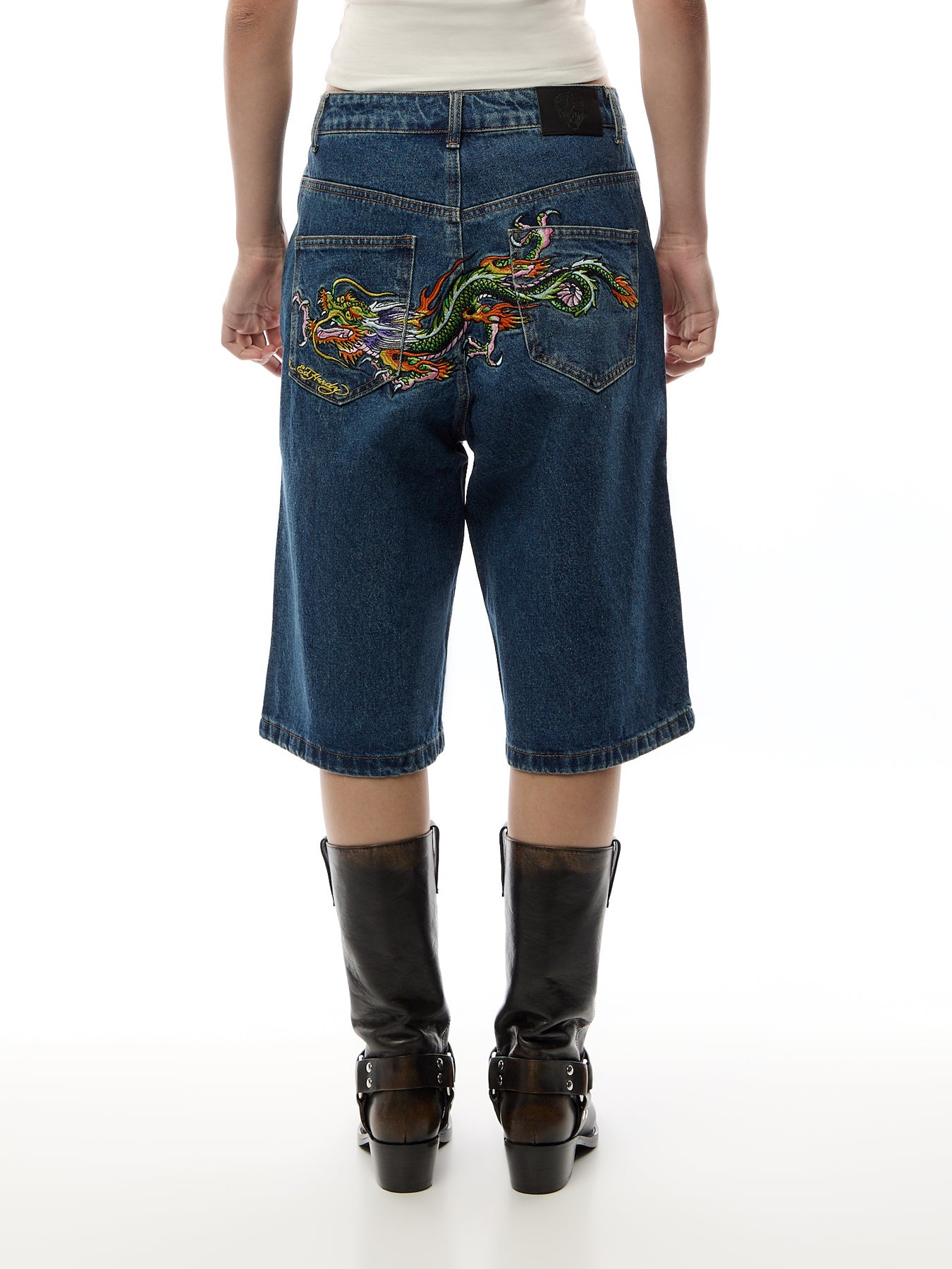 Dragon Crawl Relaxed Denim Shorts