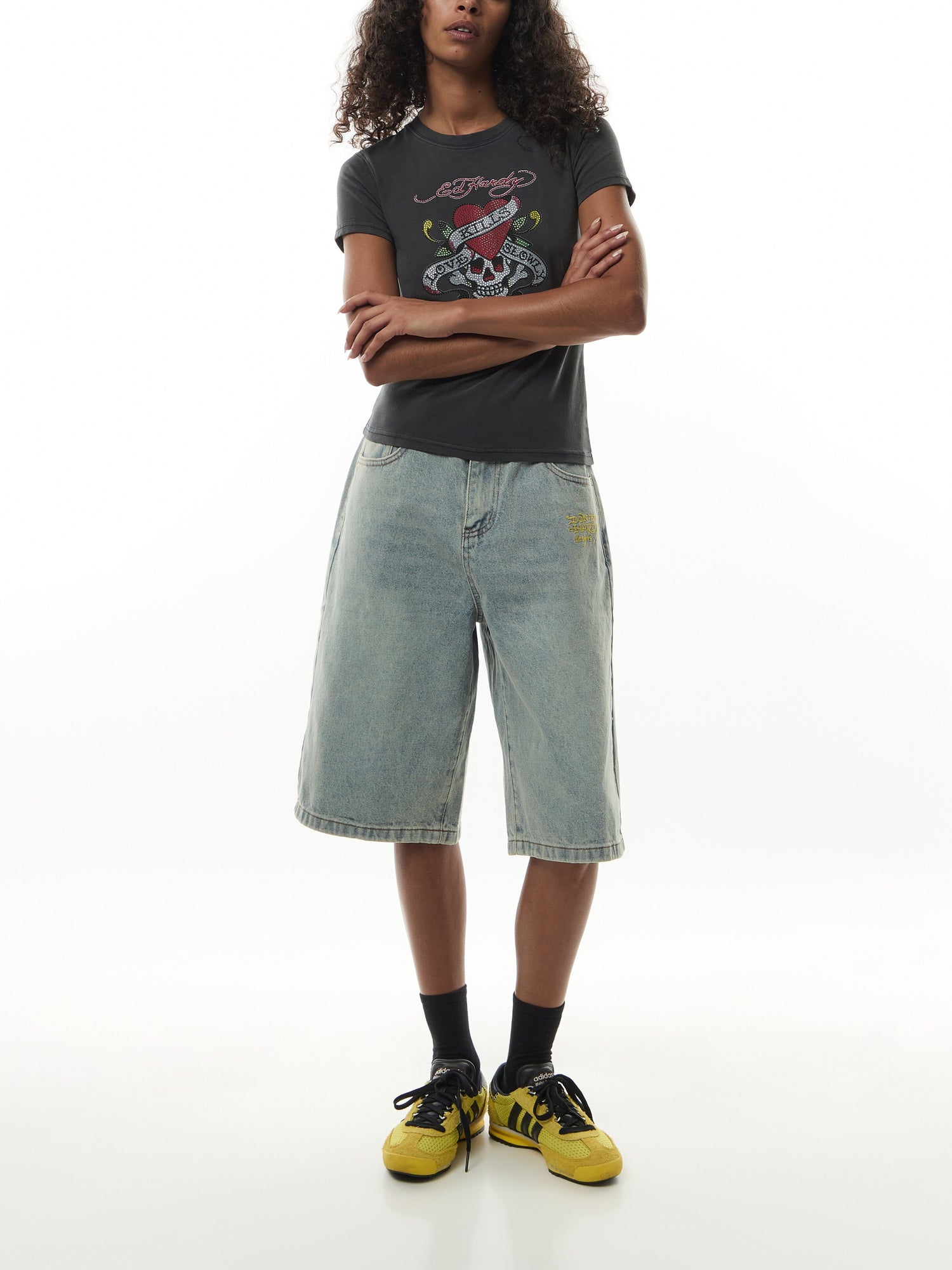 Dragon Crawl Relaxed Denim Shorts