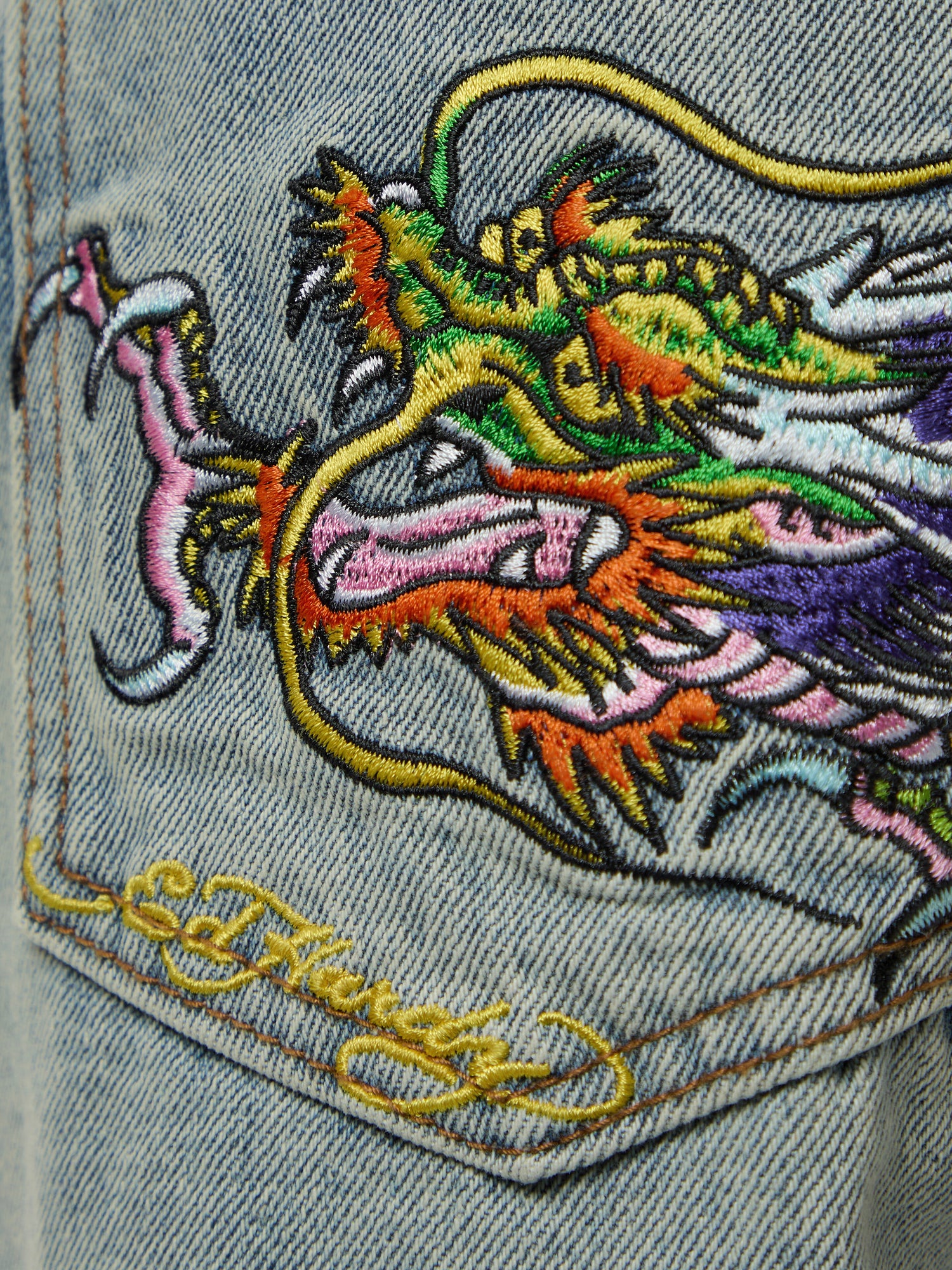 Dragon Crawl Relaxed Denim Shorts