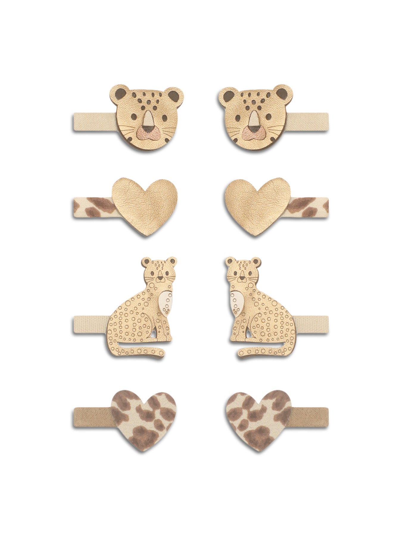Leopard Mini Hair Clips Neutral