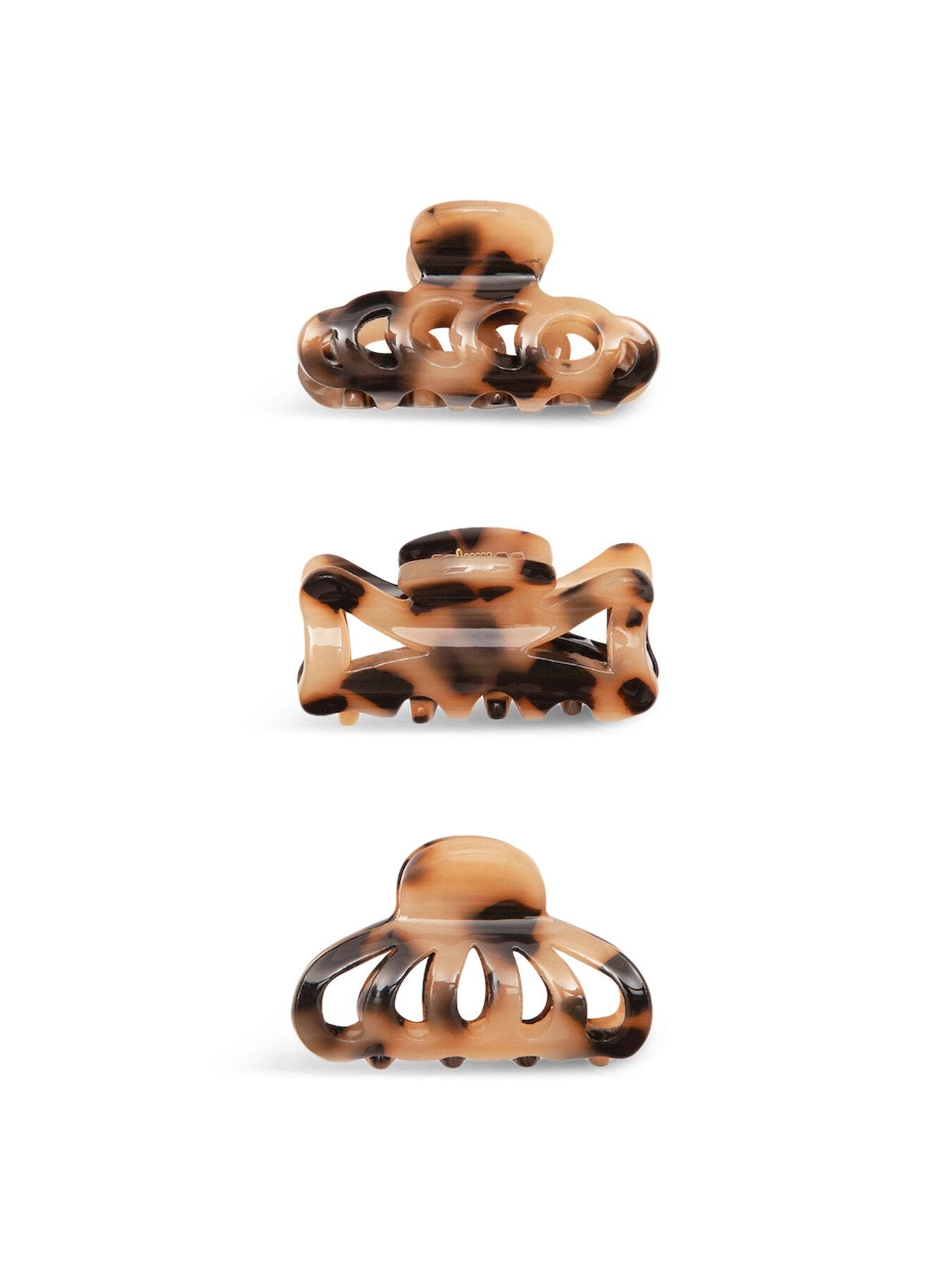 Leopard Mini Hair Clips Brown