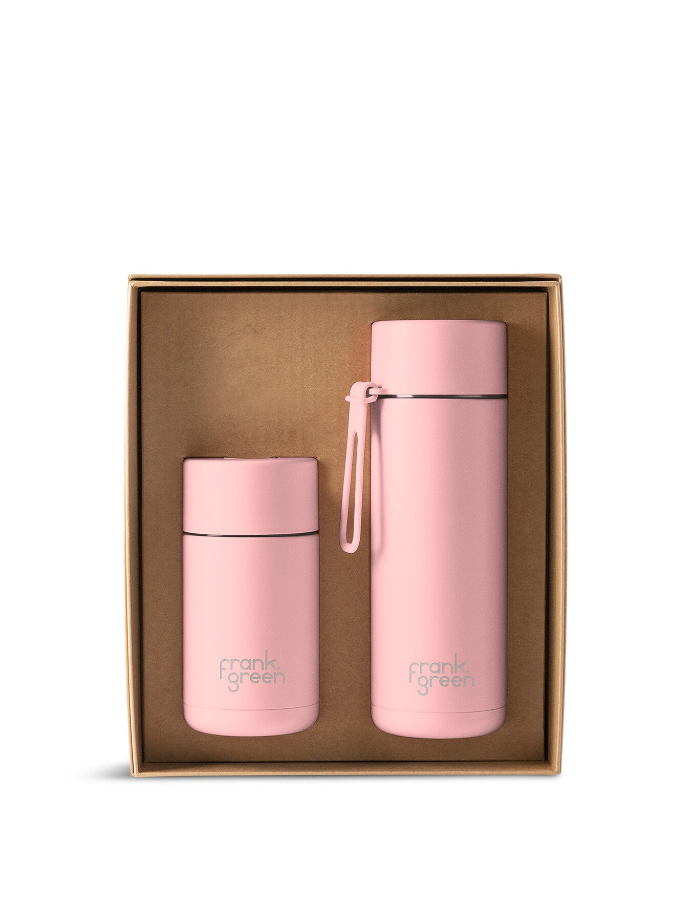 Ceramic Reusable Cup and 1litre Bottle2 piece Gift Set blush pink