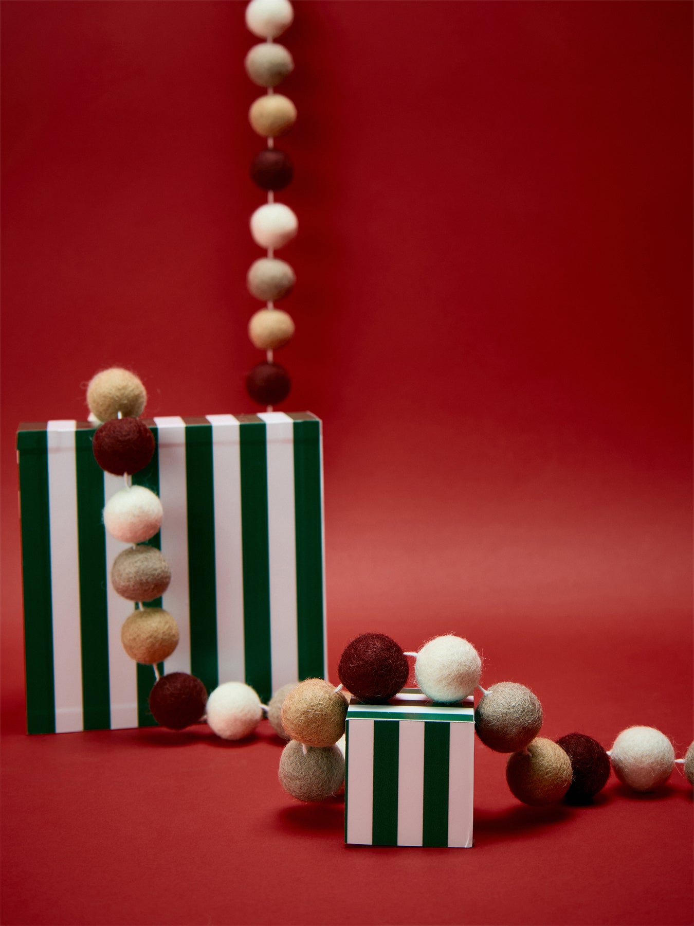 Southwold Pom Pom Christmas Garland Berry