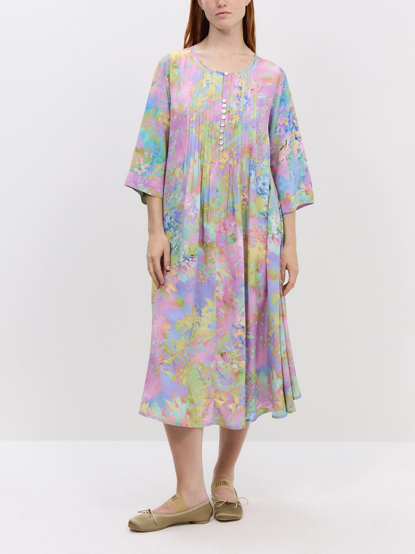 Flowering Paradise Pleated Dress