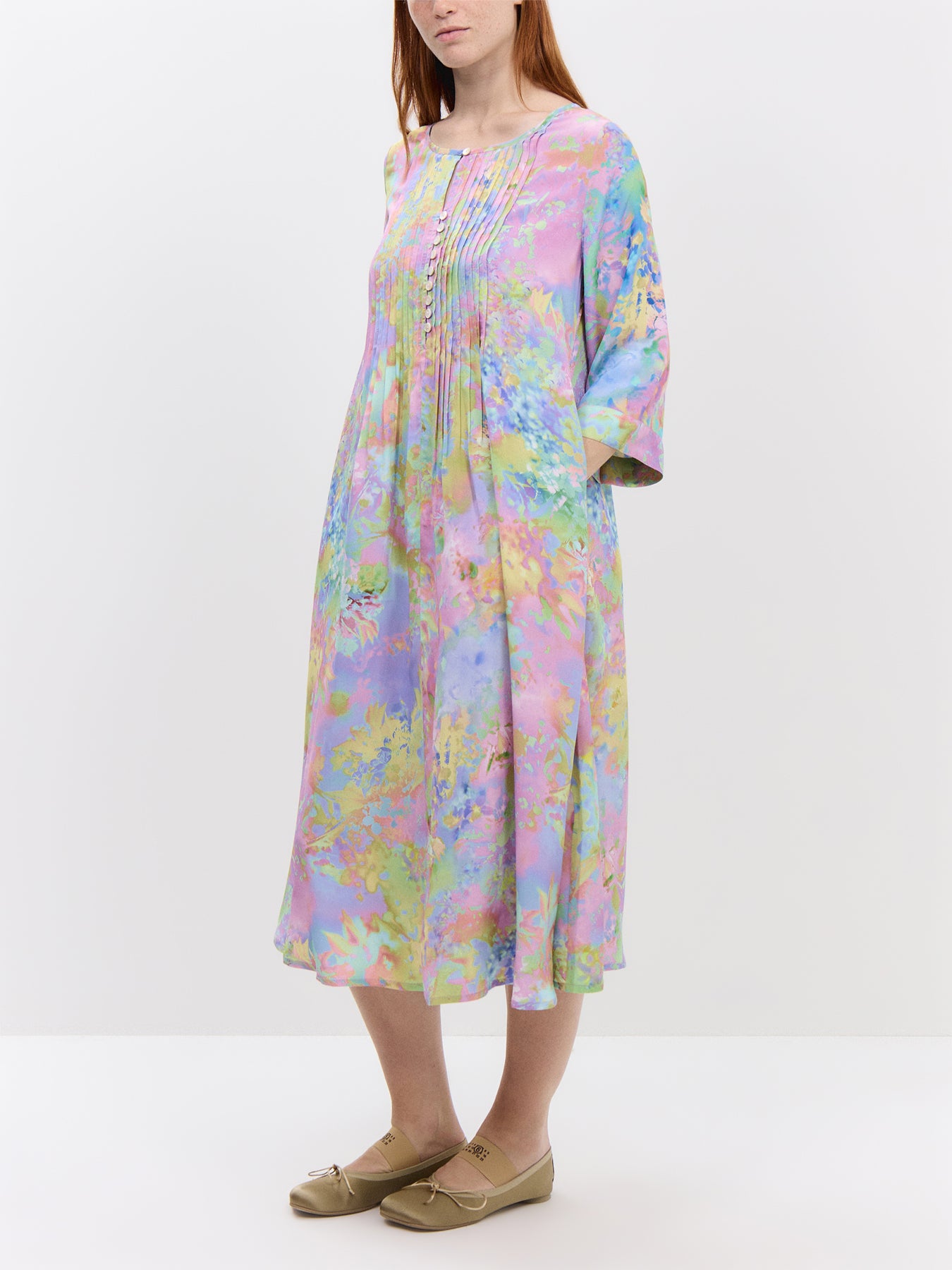 Flowering Paradise Pleated Dress