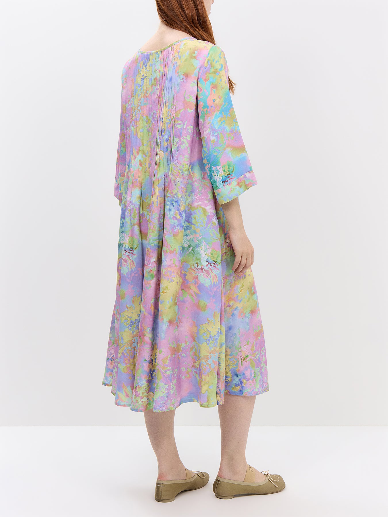 Flowering Paradise Pleated Dress