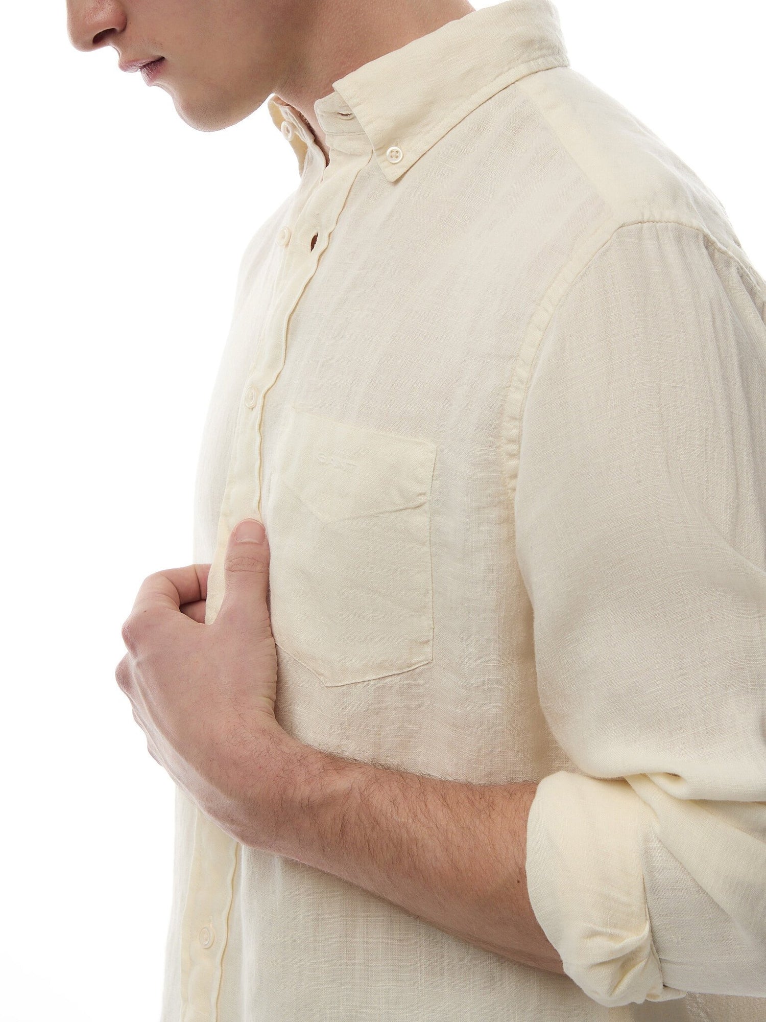 Regular Fit Garment-Dyed Linen Shirt