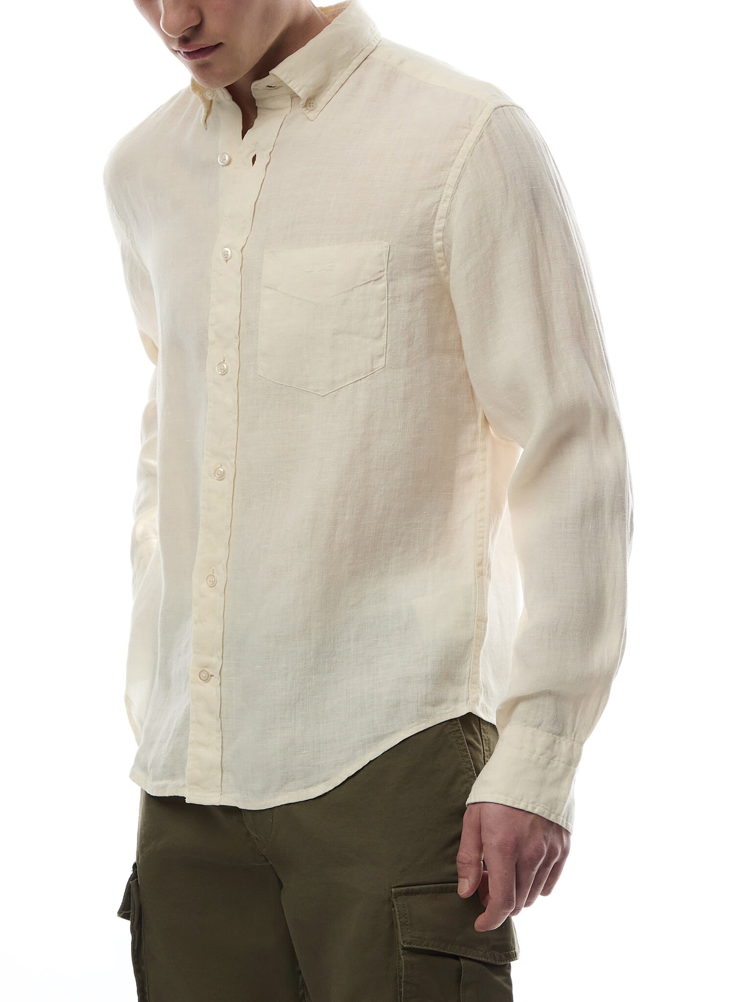 Regular Fit Garment-Dyed Linen Shirt