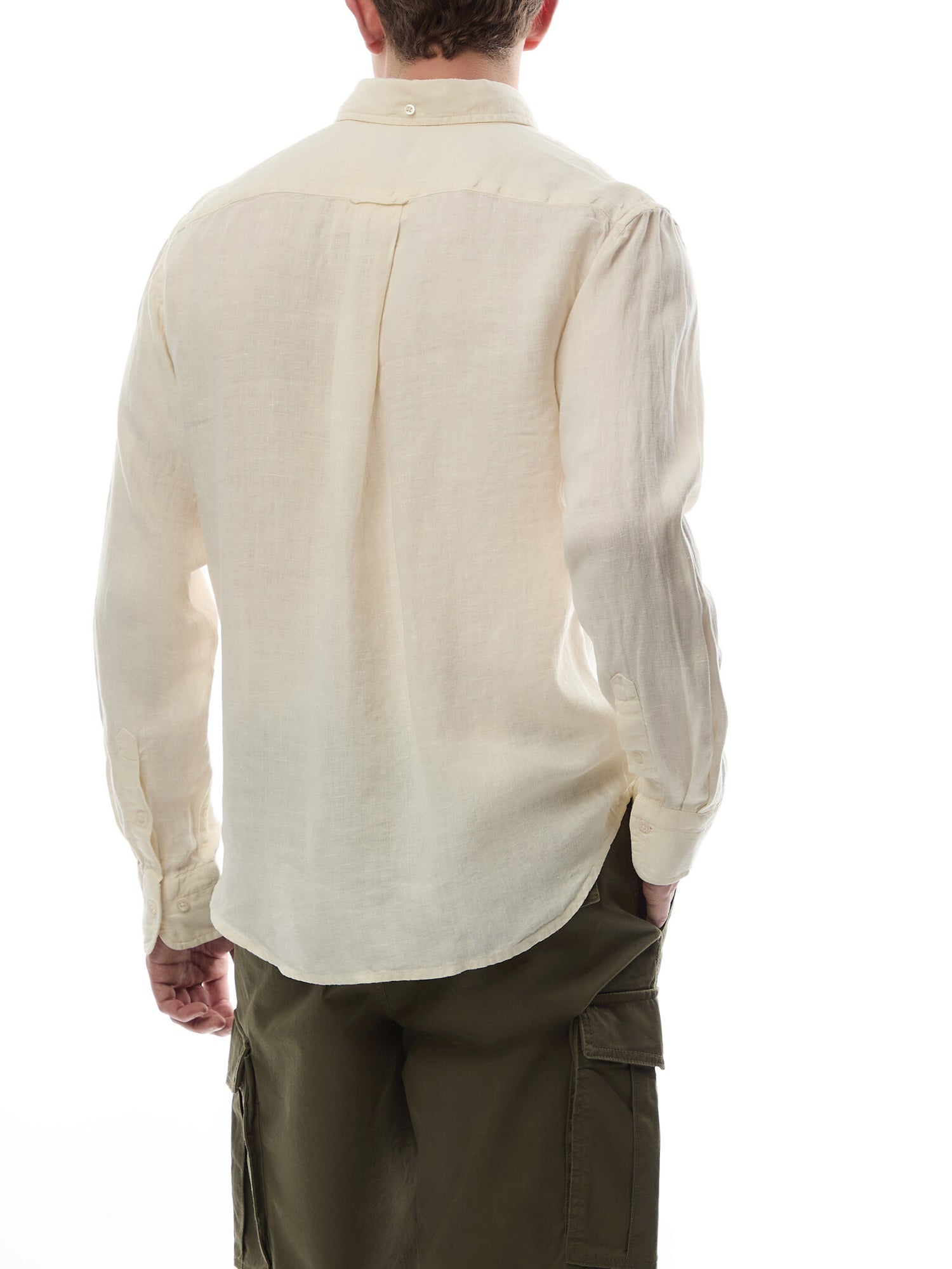 Regular Fit Garment-Dyed Linen Shirt
