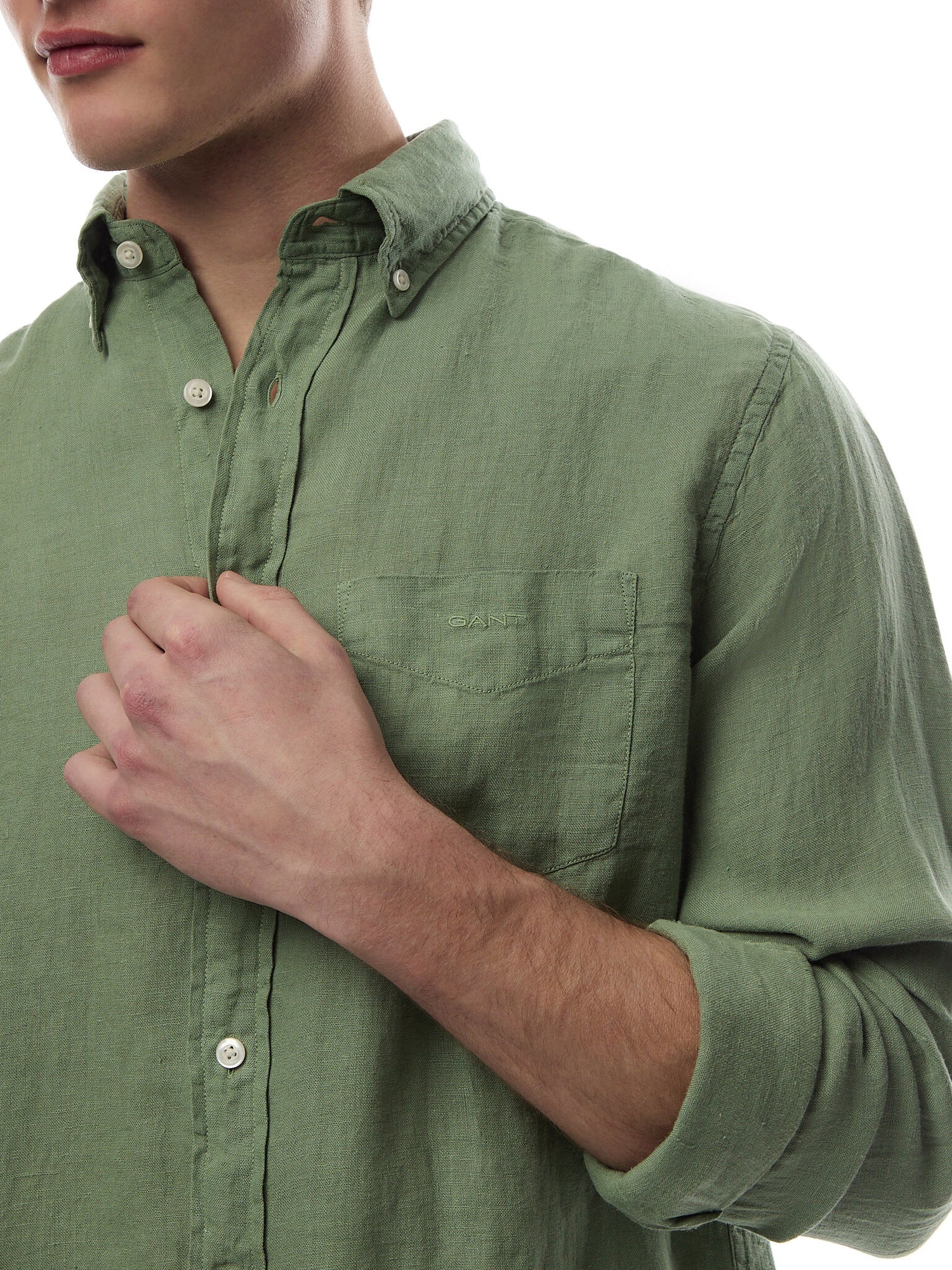 Regular Fit Garment-Dyed Linen Shirt