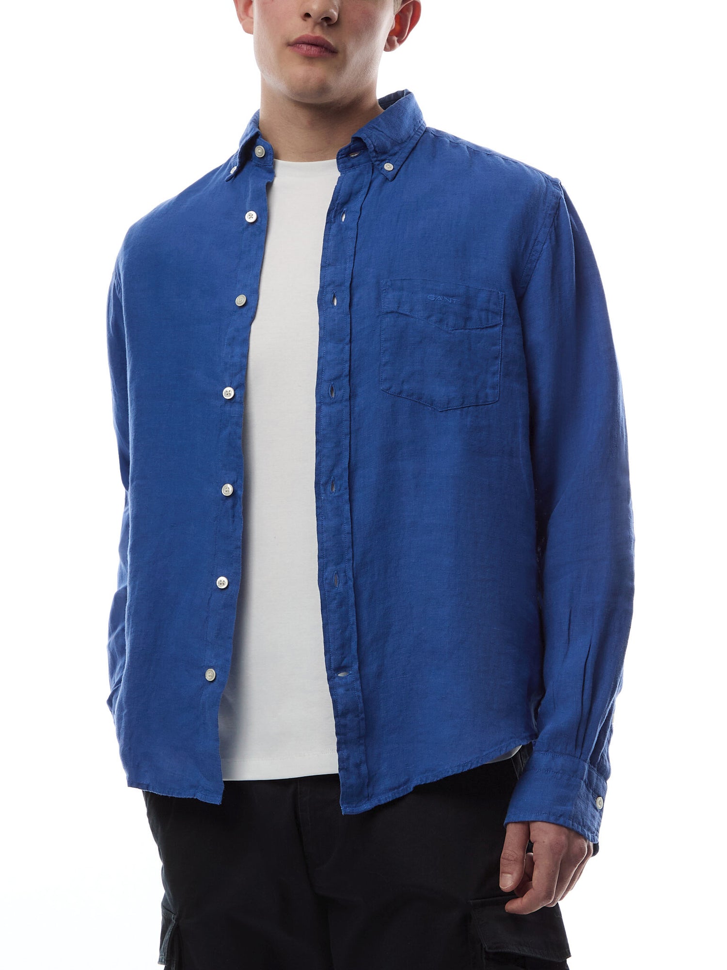 Regular Fit Garment-Dyed Linen Shirt