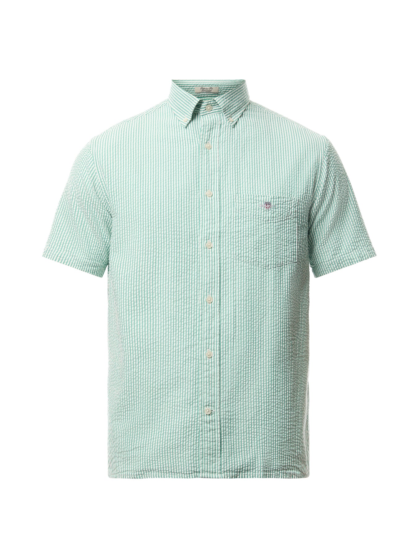 Regular Fit Striped Seersucker Short Sleeve Shirt