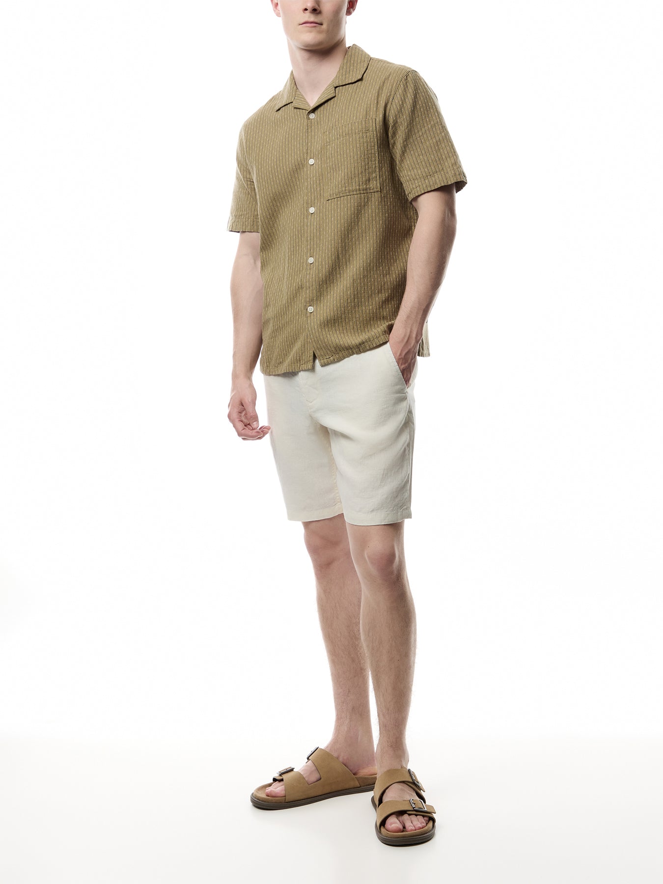 Relaxed Fit Linen Drawstring Shorts