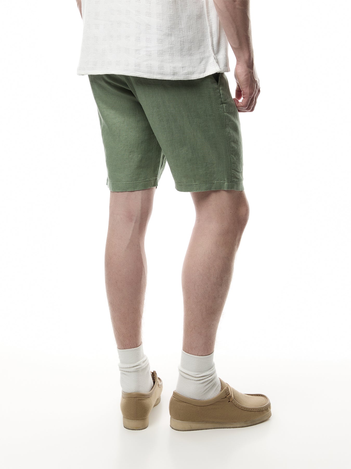 Relaxed Fit Linen Drawstring Shorts