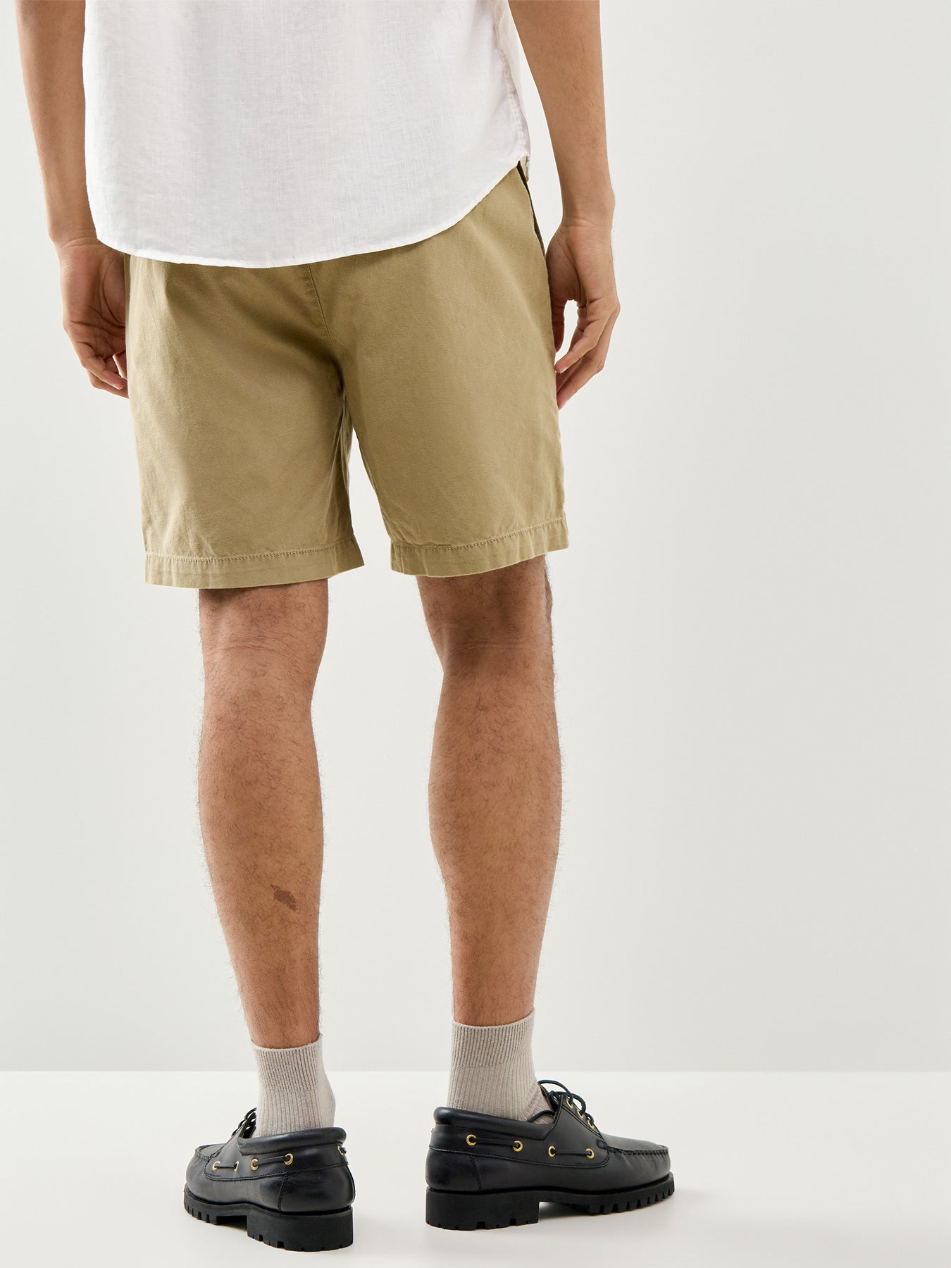 Washed Oxford Relaxed Shorts Washed Stone