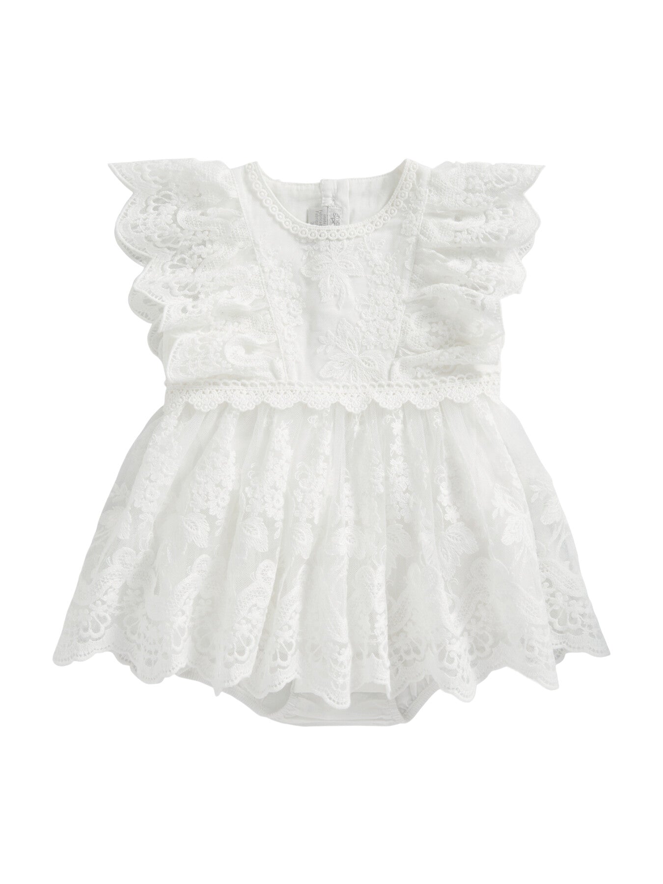 White Lace Frill Romper