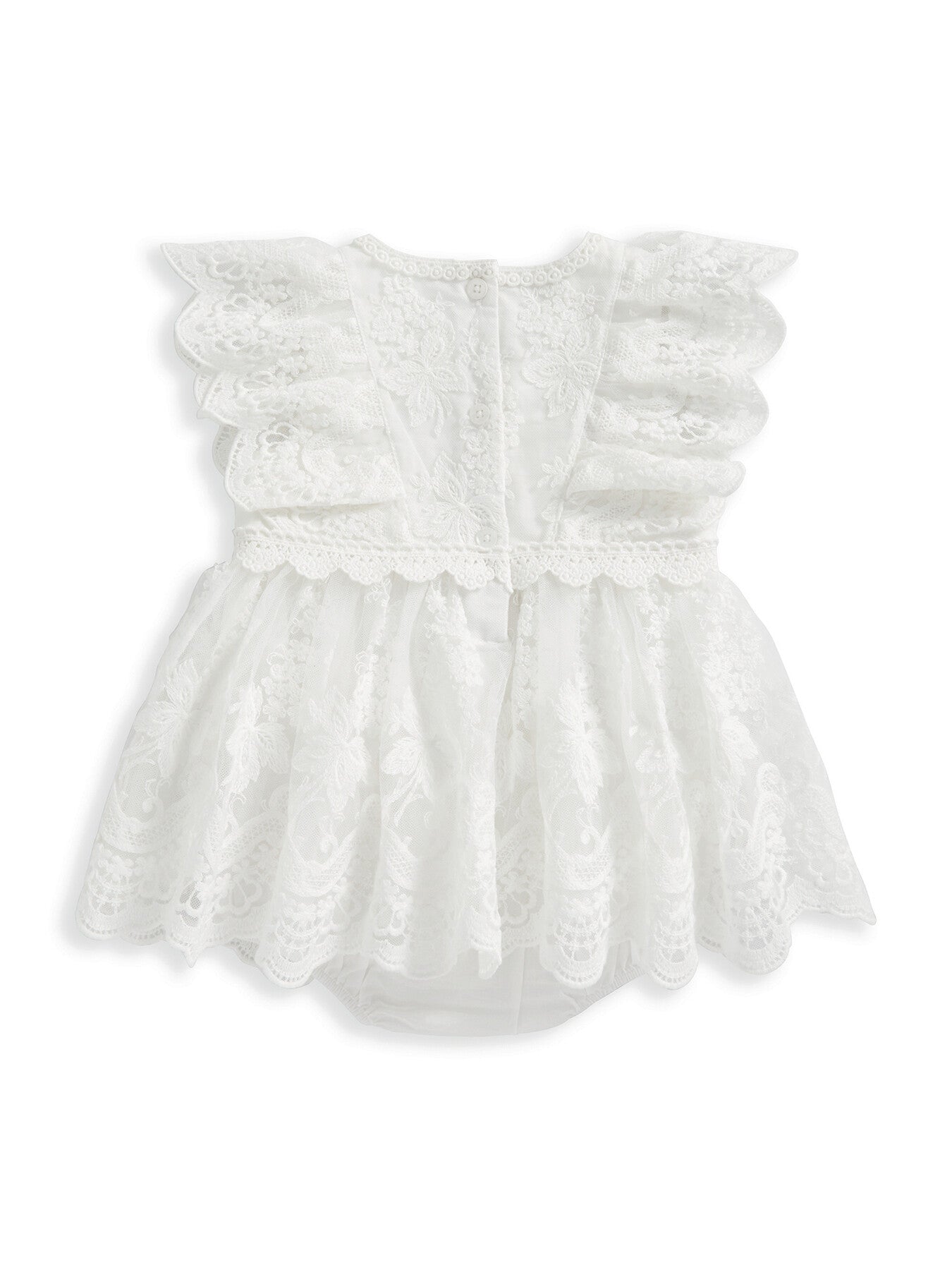 White Lace Frill Romper