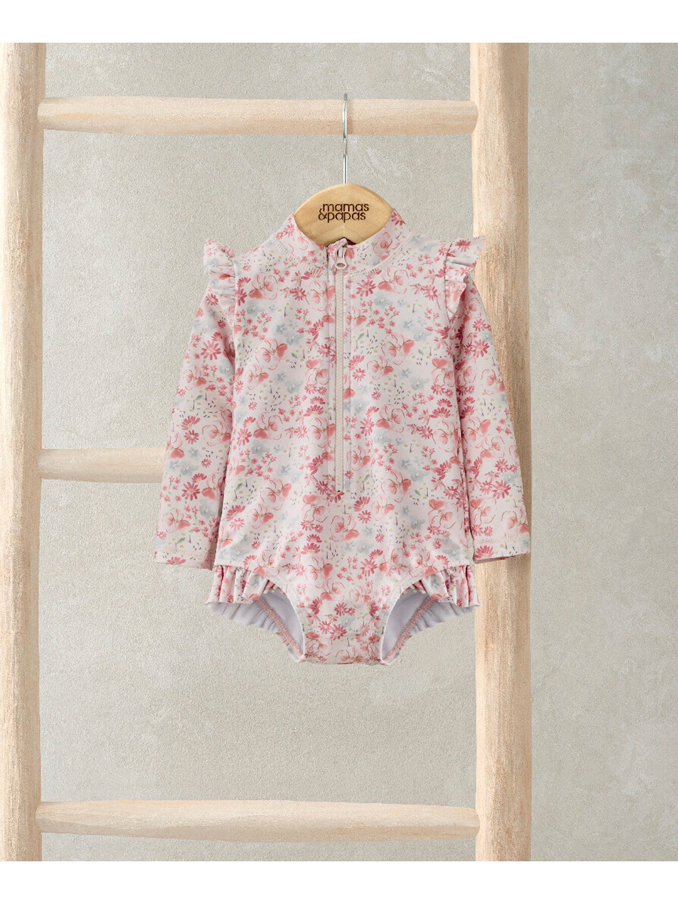 Long Sleeve Floral Swimsuit