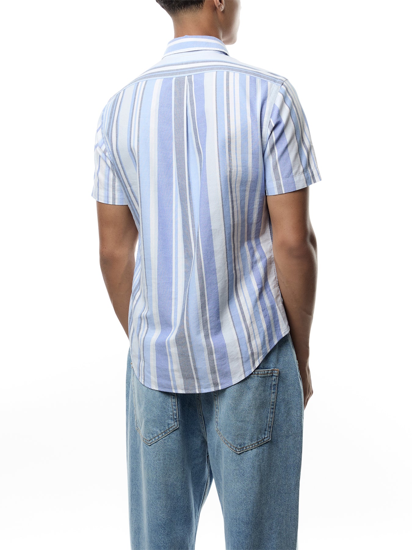 Multi Stripe Short Sleeve Oxford Shirt