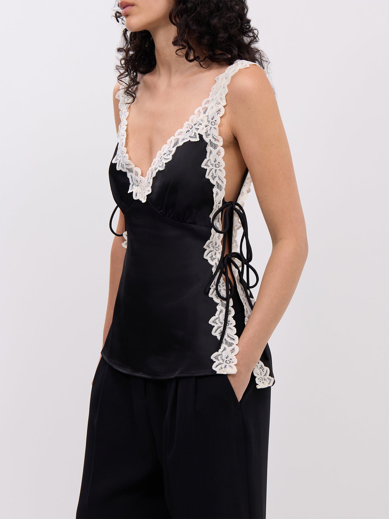 Franca Lace Insert Satin Cami Top