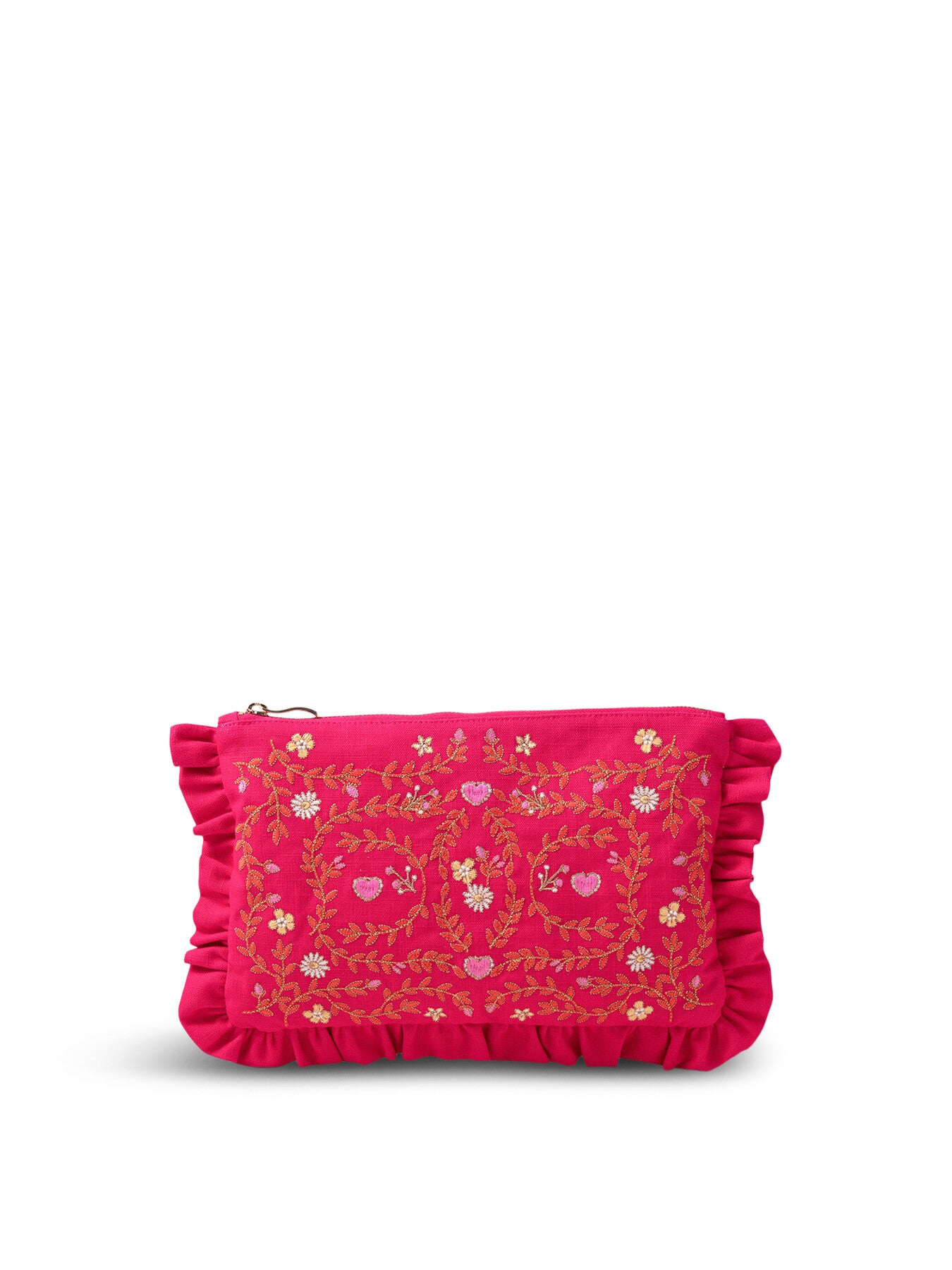 Mediterranean Garden Pink Cotton Everyday Pouch