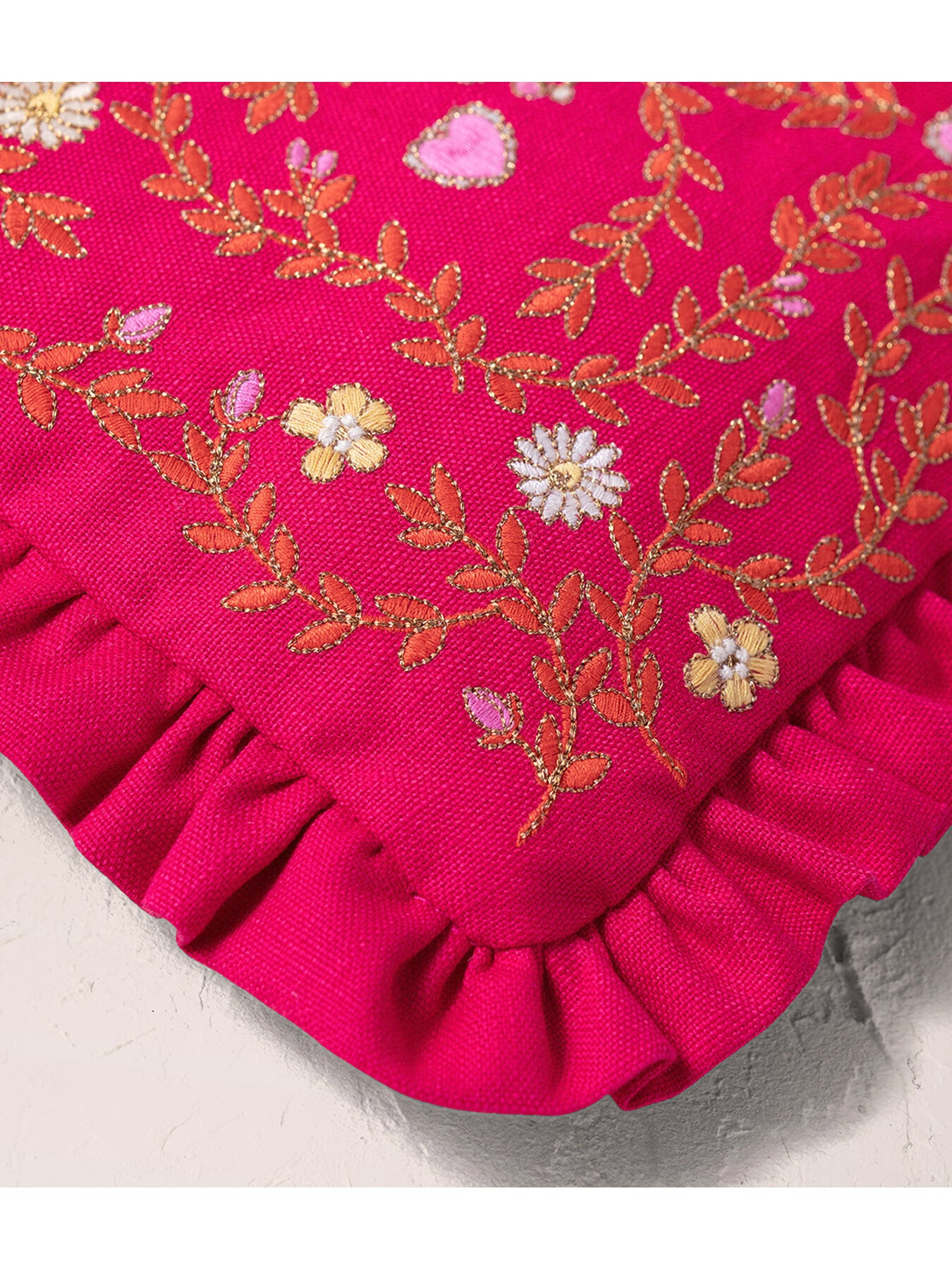 Mediterranean Garden Pink Cotton Everyday Pouch