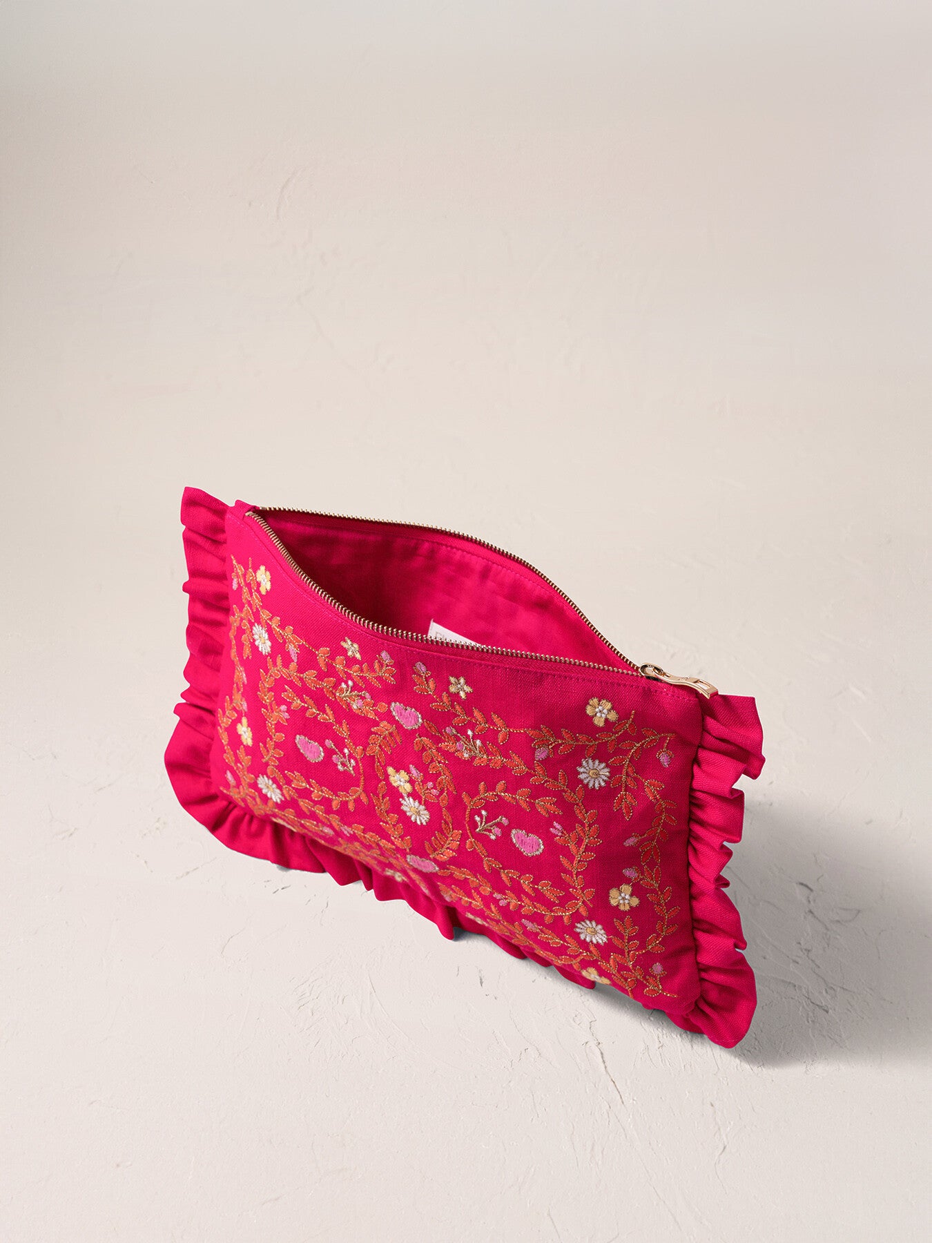 Mediterranean Garden Pink Cotton Everyday Pouch