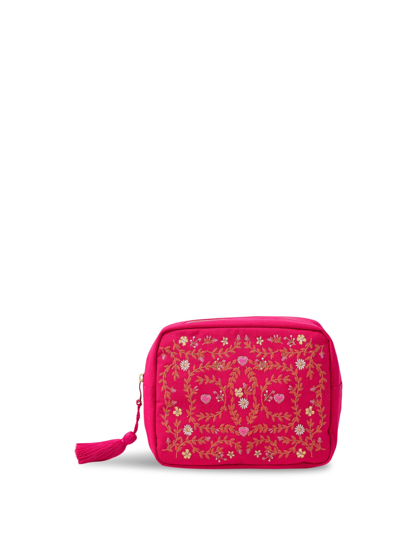 Mediterranean Garden Pink Cotton Wash Bag