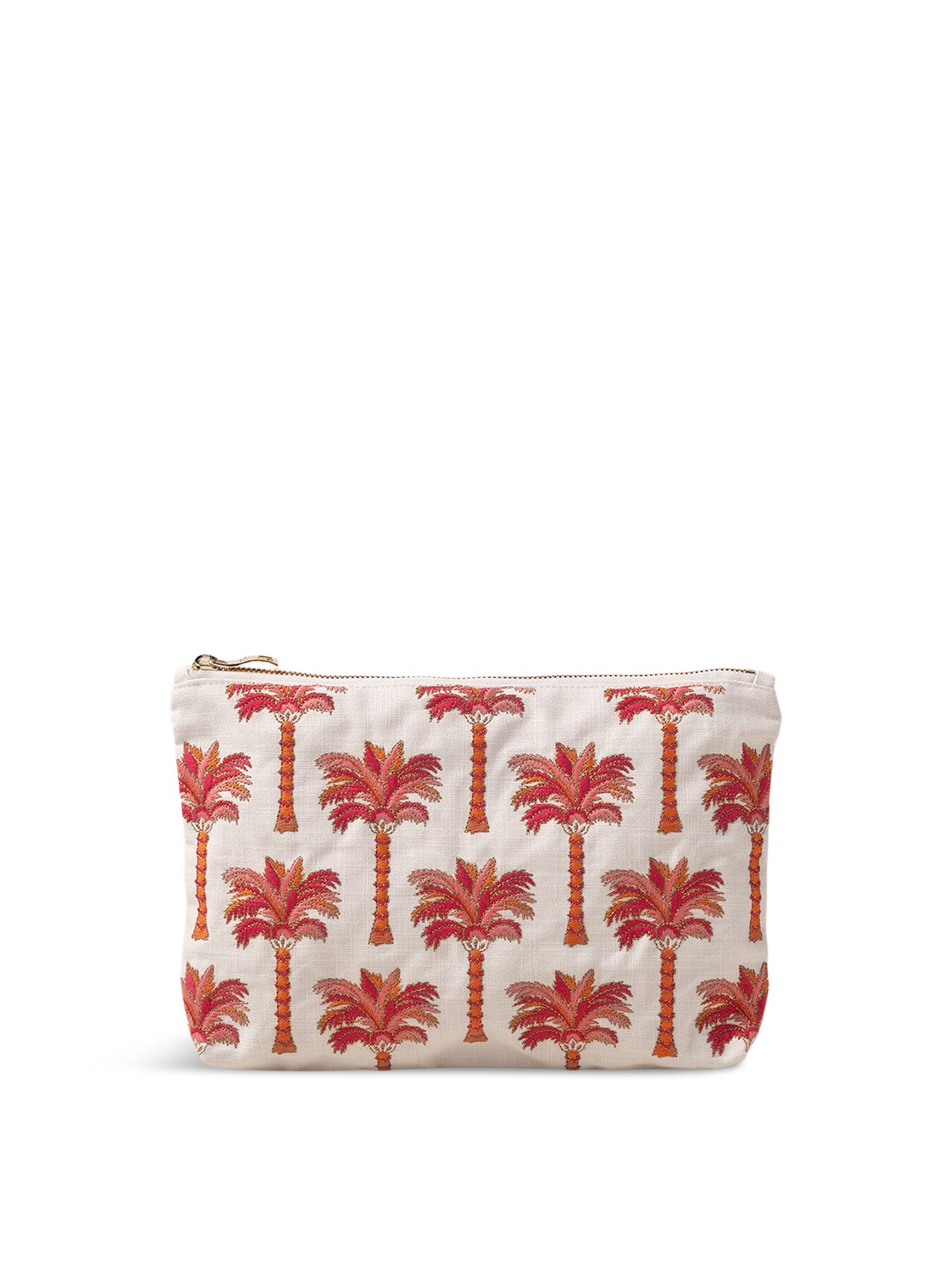 Sunrise Palms Cream Cotton Everyday Pouch