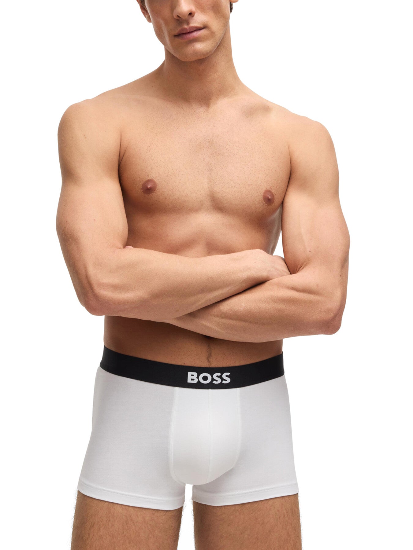 Three-pack of stretch-cotton trunks with logo