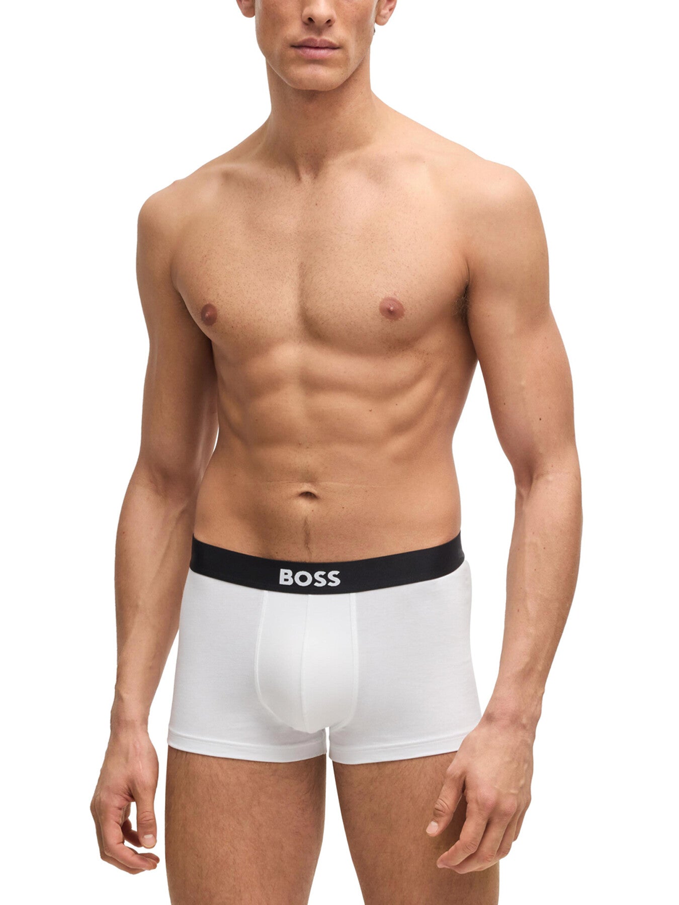 Three-pack of stretch-cotton trunks with logo