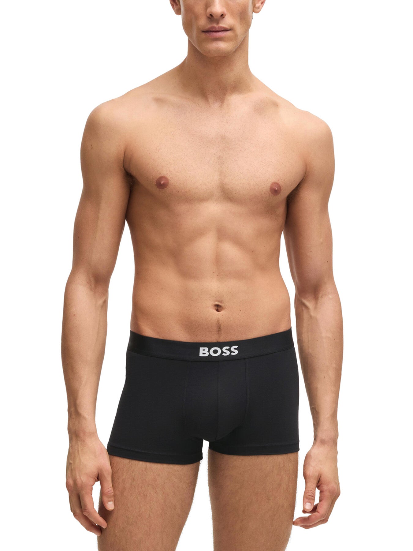 Three-pack of stretch-cotton trunks with logo