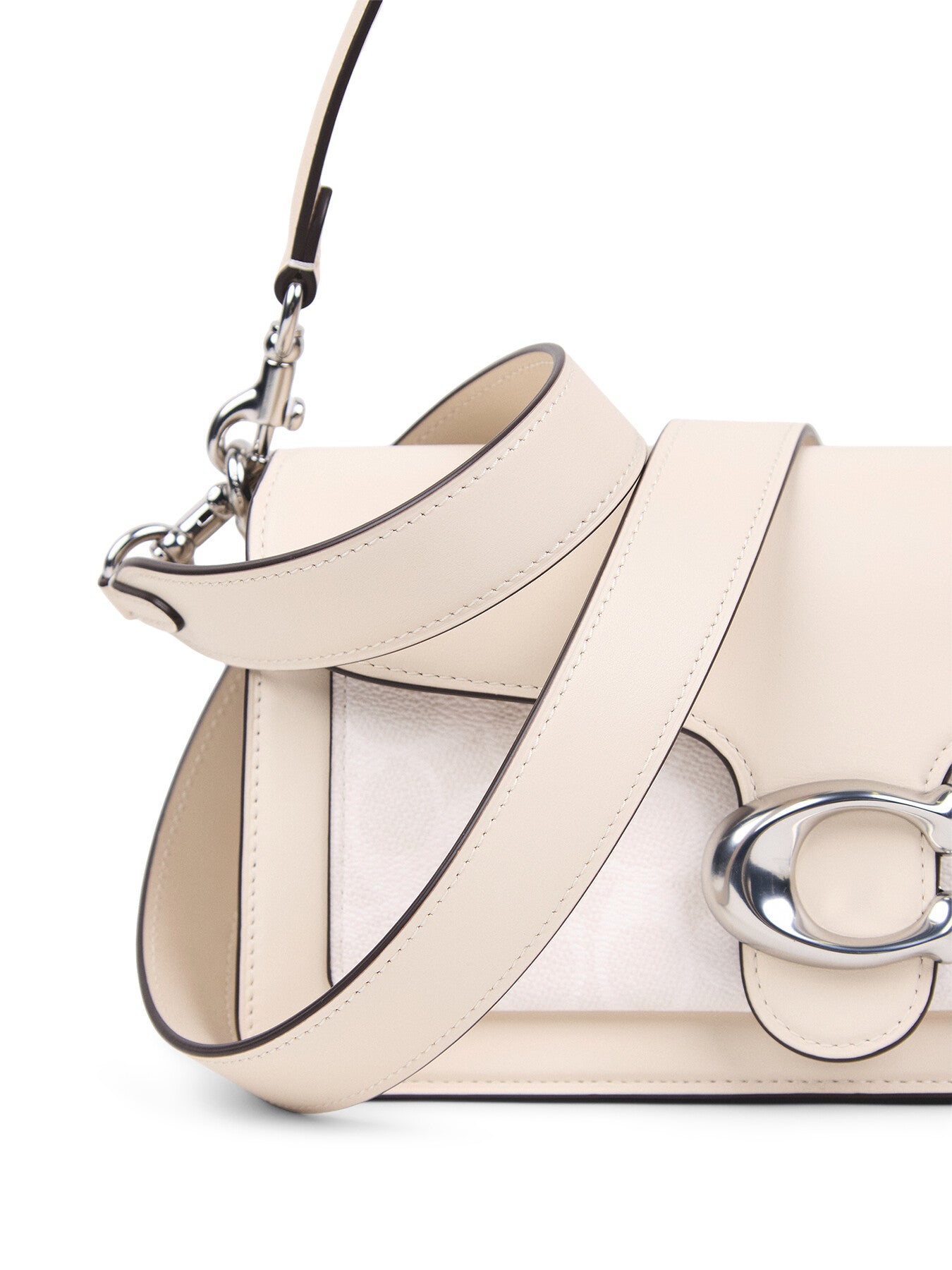 Tabby Shoulder Bag 26 Coated Canvas Signature White Chalk