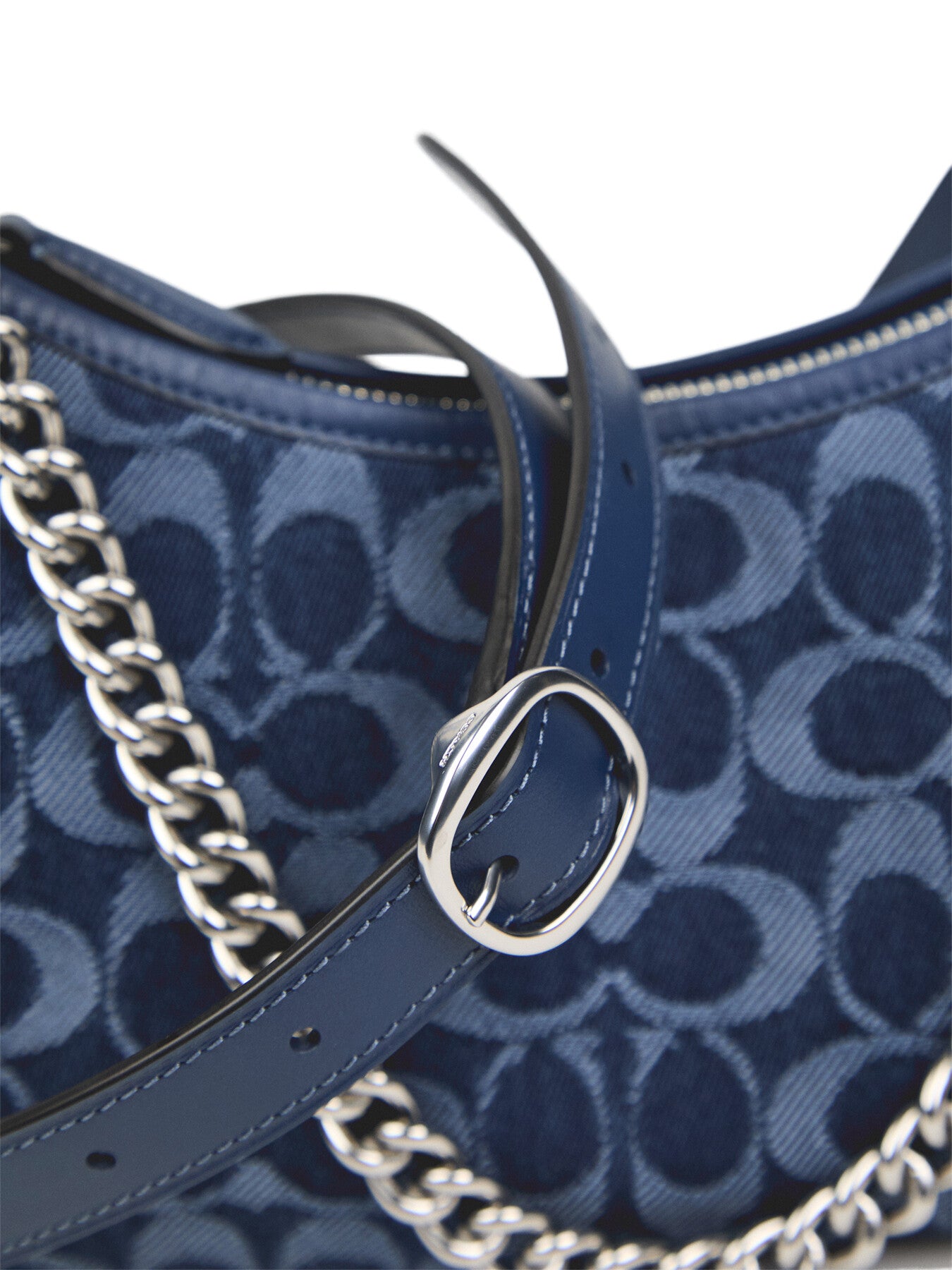 Washed Denim Signature Juliet Shoulder Bag 25