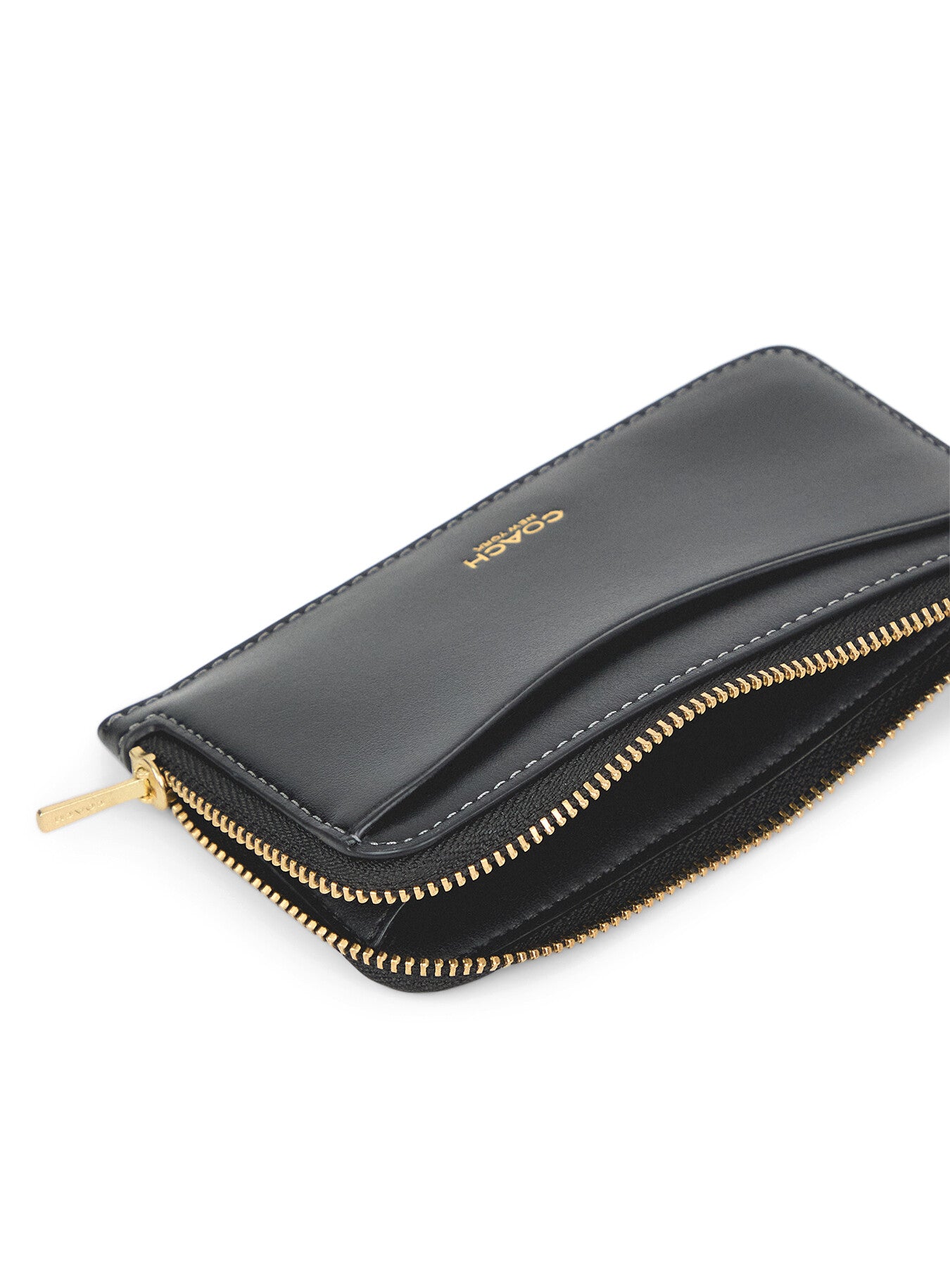 New York Leather Zip Card Case Black – Fenwick