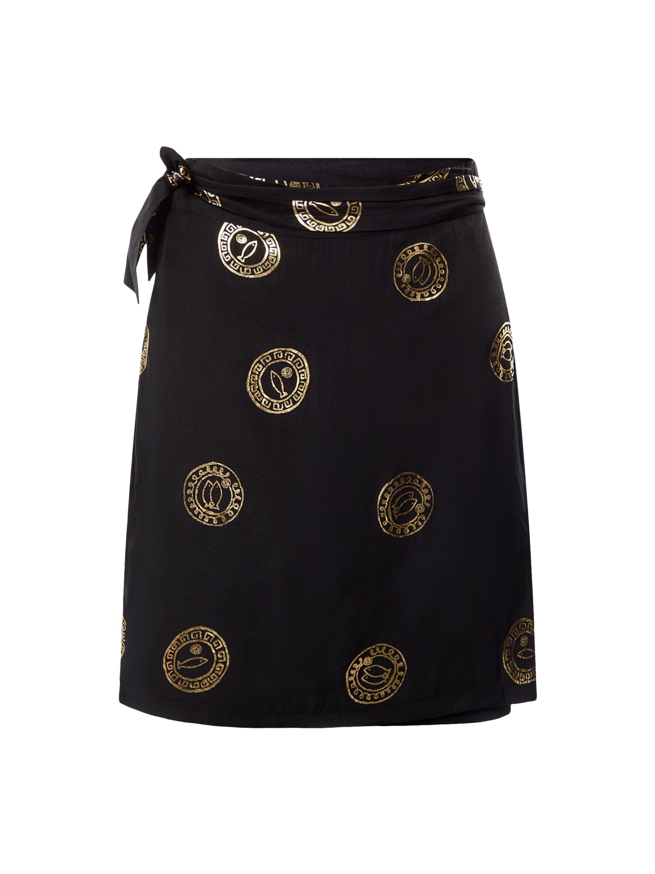 Black Mini Skirt with Plate Foil