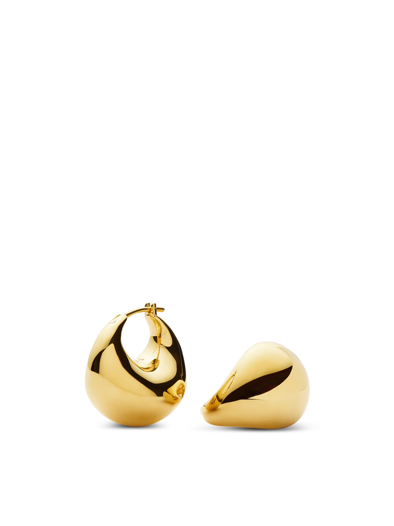 Sculptural Chubby Dome Small Hoop Earrings Gold