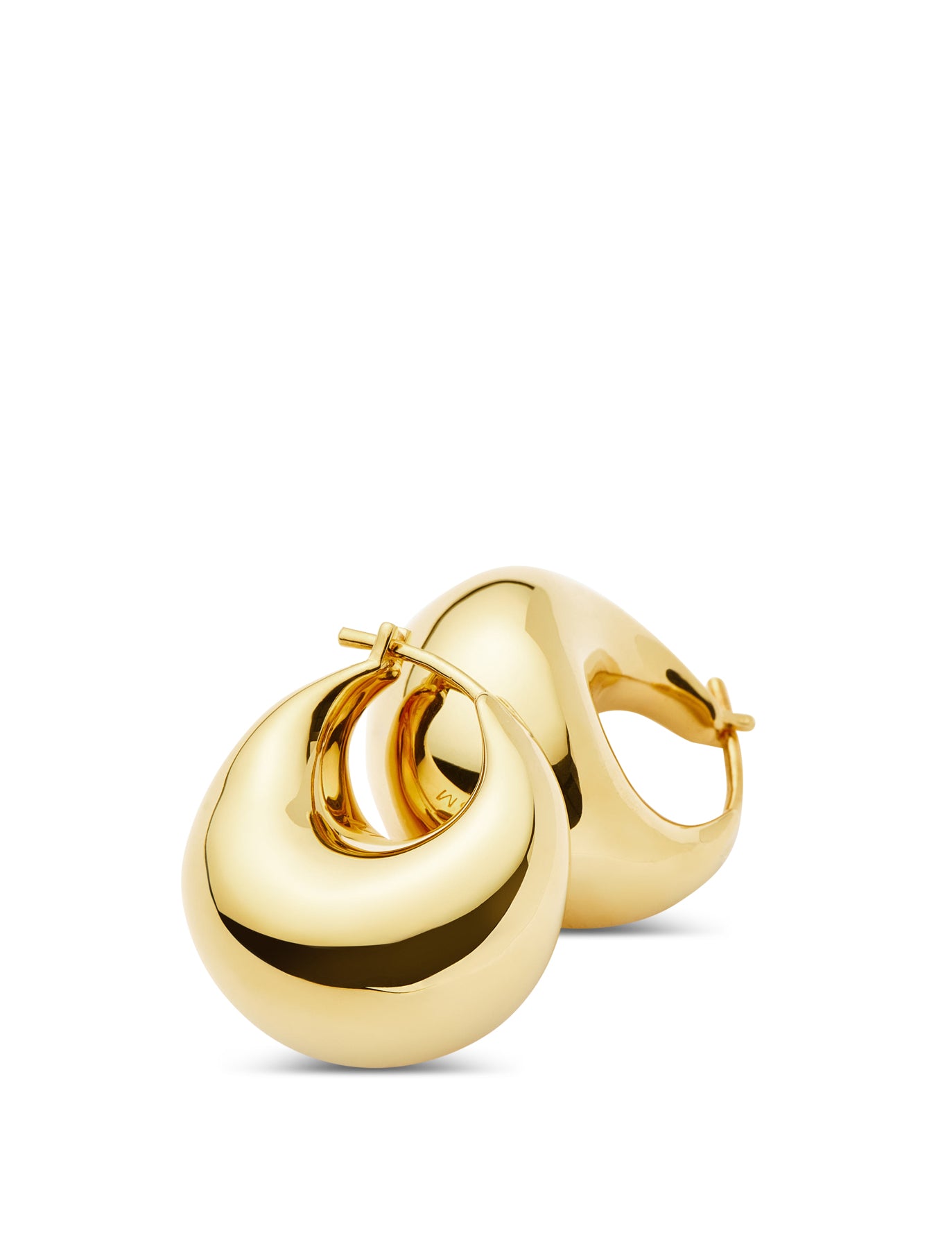 Sculptural Chubby Dome Small Hoop Earrings Gold