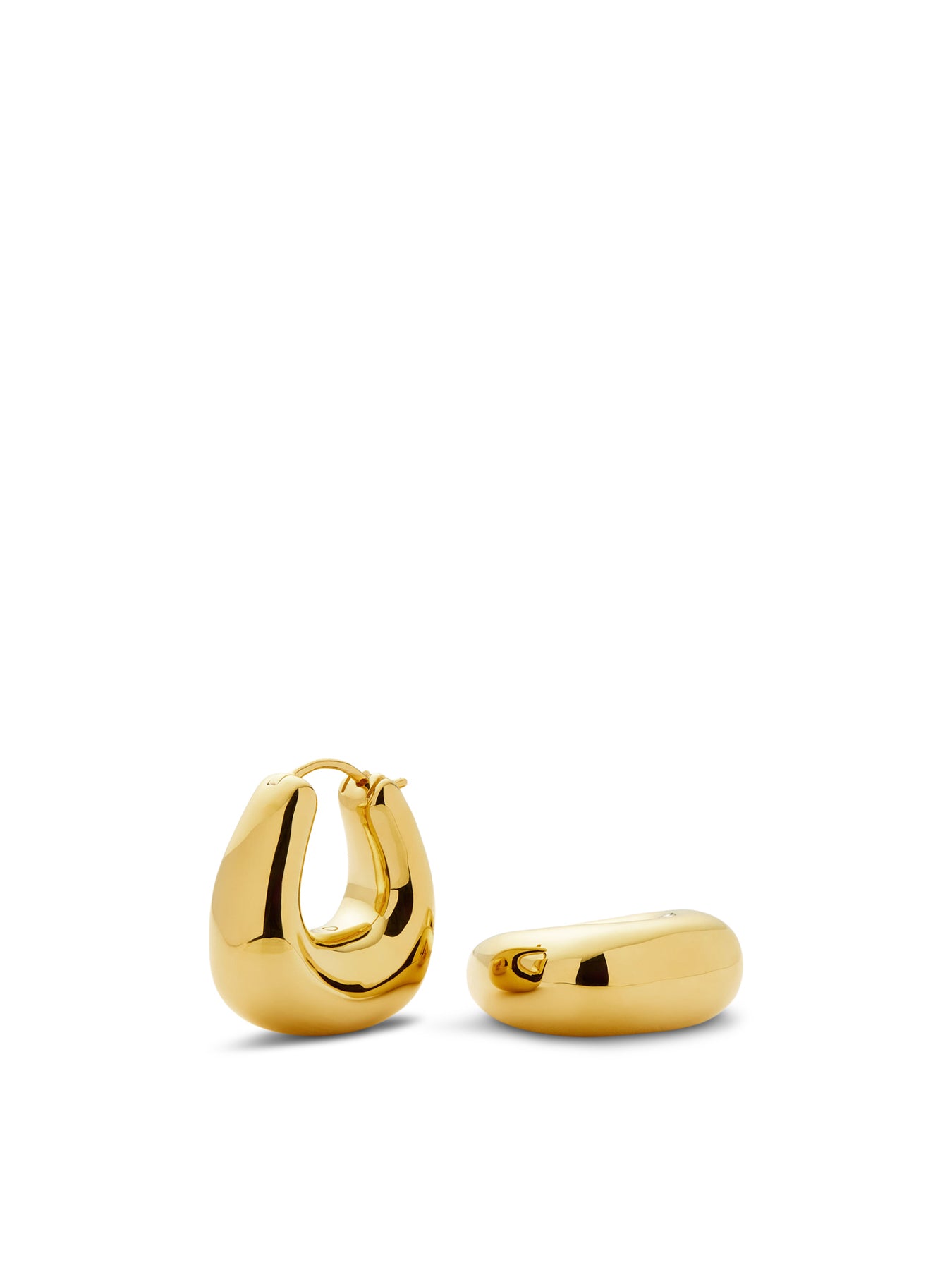 Sculptural Chubby Small Hoop Earrings Gold